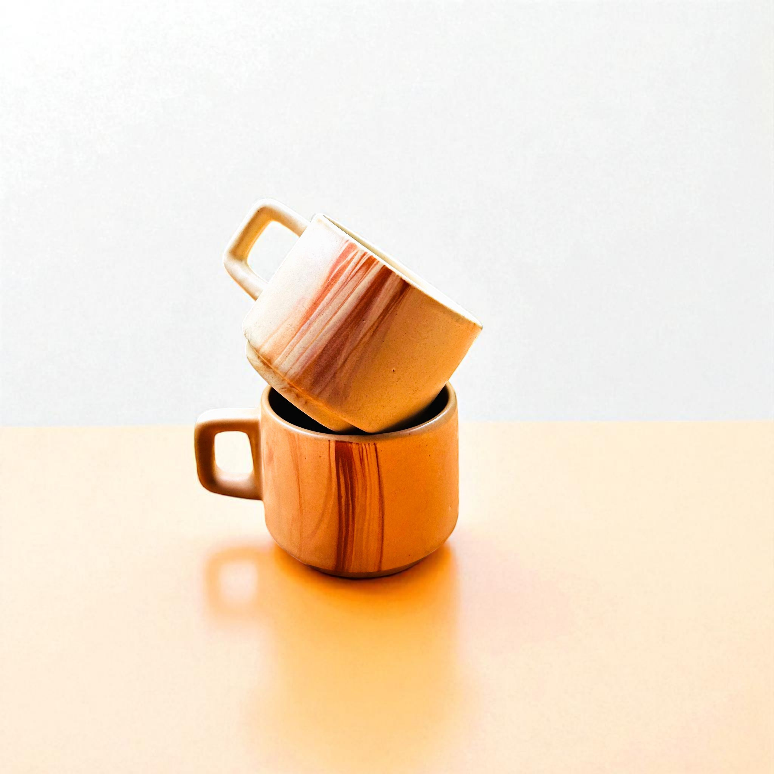 Marbled Clay Finish Coffee/Espresso Shot Mugs