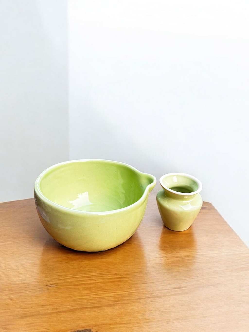Green Matcha Whisking & Pouring Ceramic Set - Premium Ceramic & 100% Chemical Free