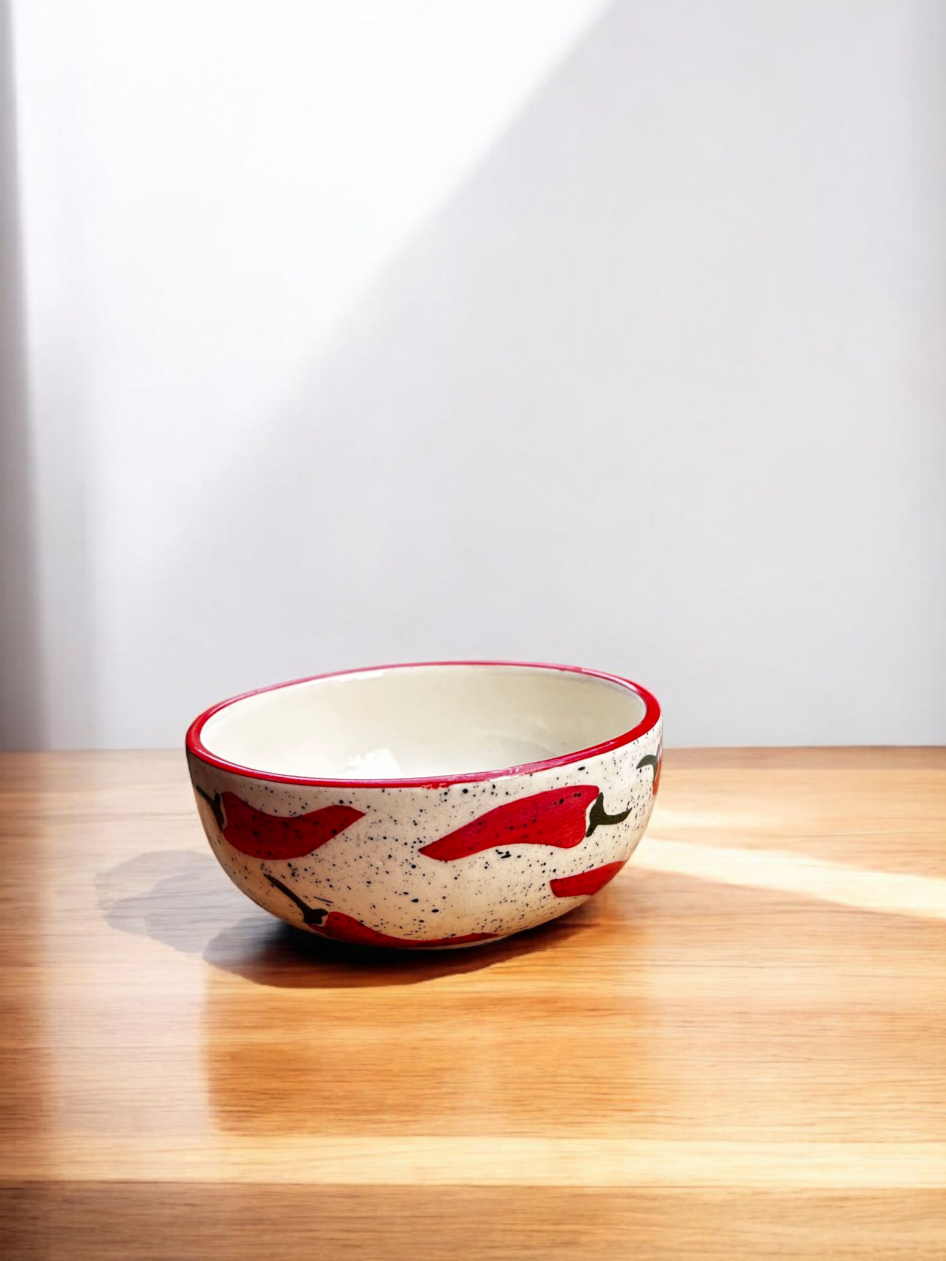 Spice Pop Collection – Hand-Painted Chili Pattern Ceramic Bowls (2 Pc.)