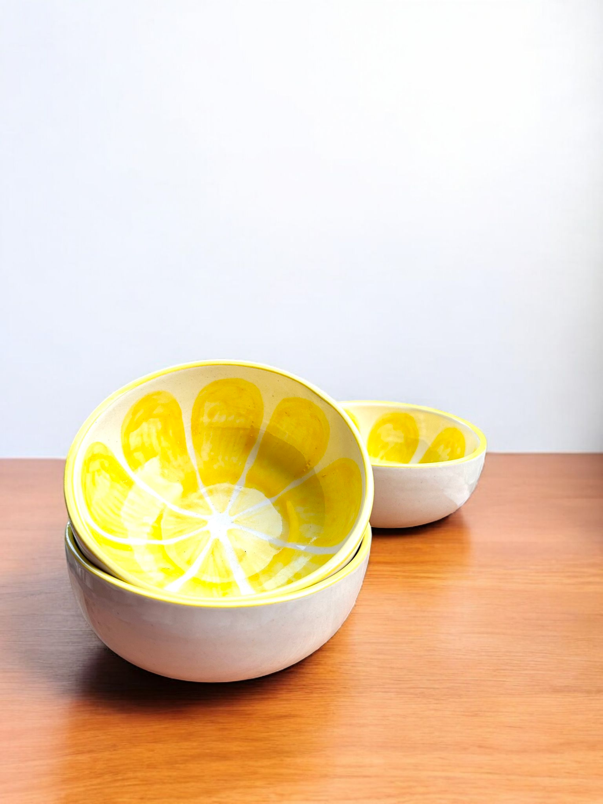 Citrus Bloom Collection – Lime Hand-Painted Ceramic Bowls (2 Pc.)