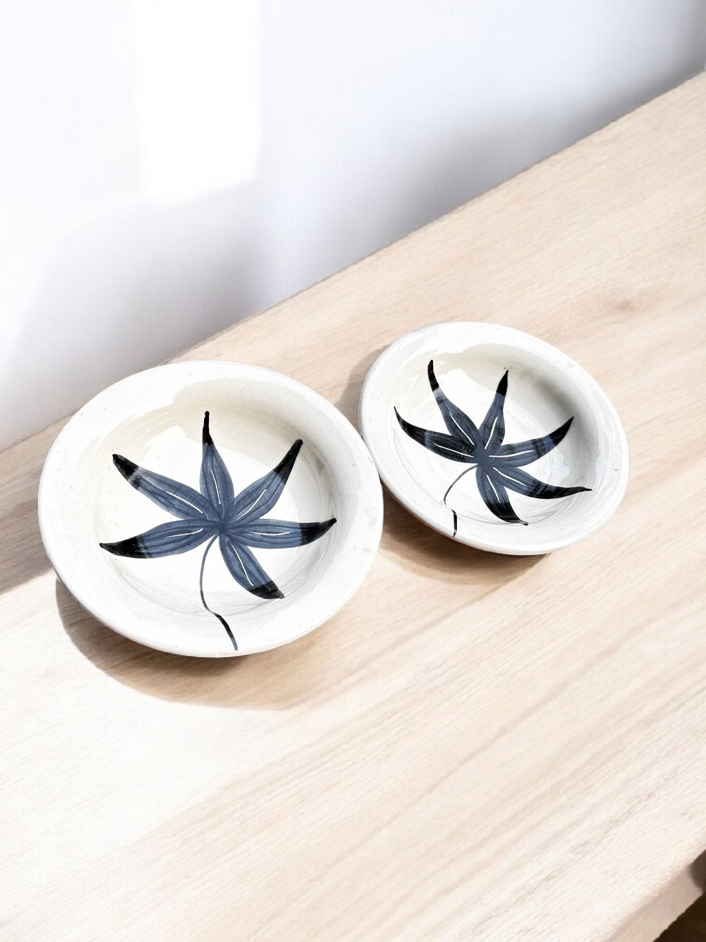 Blue Petal Handcrafted Ceramic Pasta Plate (Set of 2)