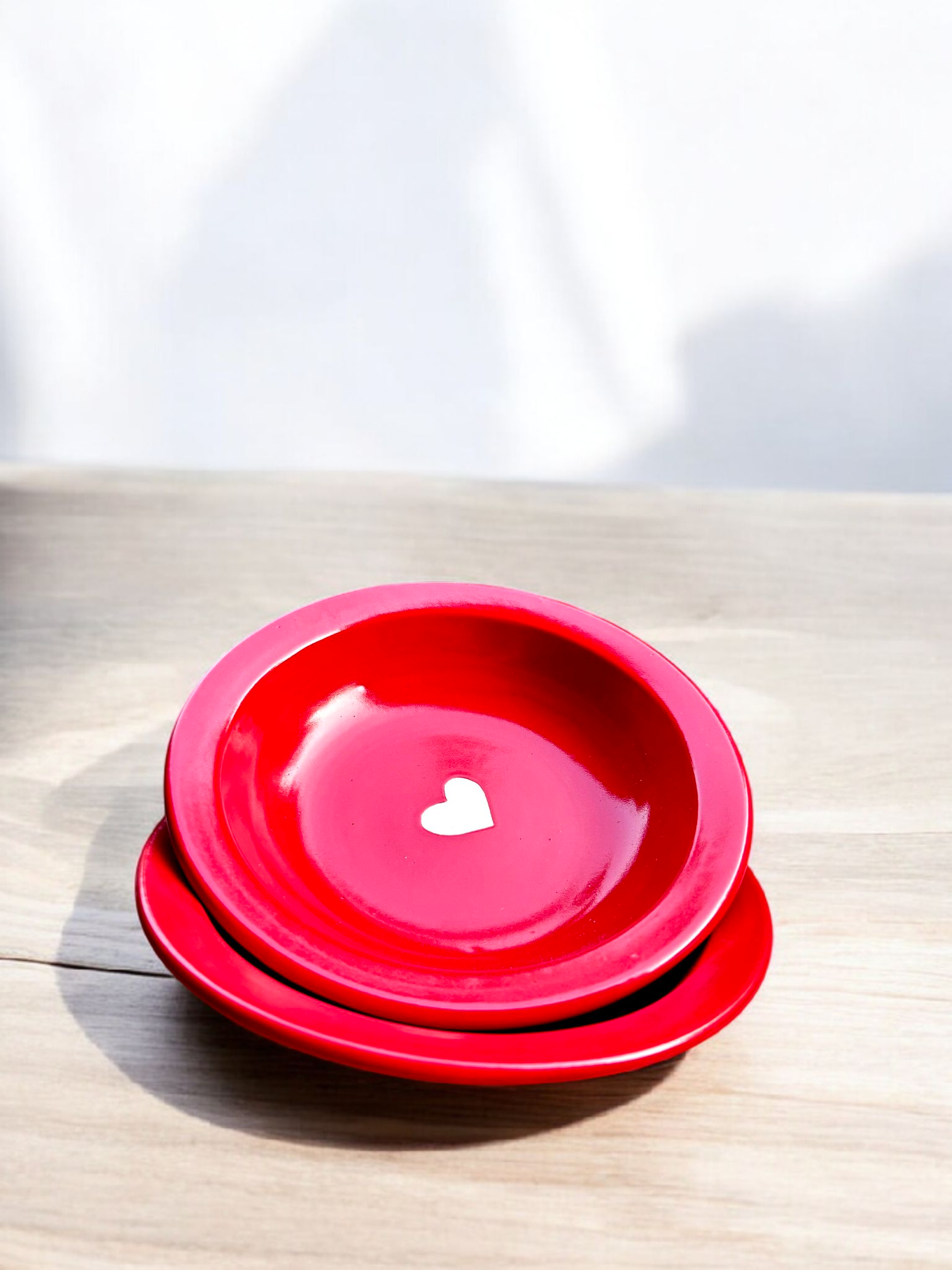 Scarlet Heart Ceramic Pasta Plate ❤️ (Set of 2)