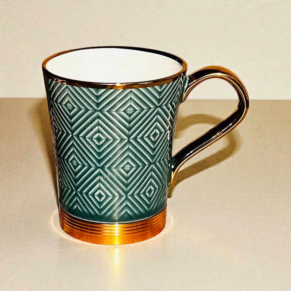 Teal Chevron Royale Mug (2-Piece)