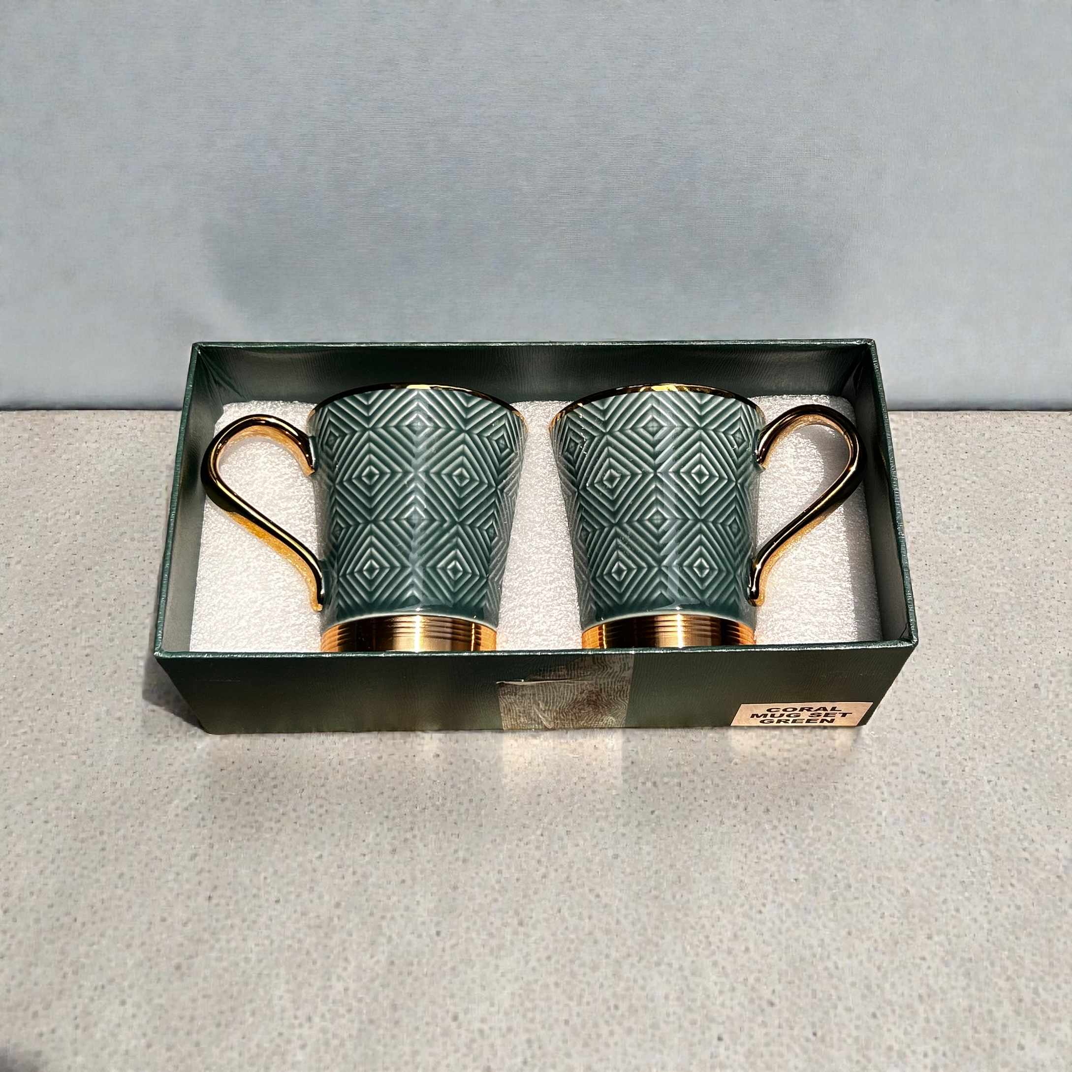 Teal Chevron Royale Mug (2-Piece)