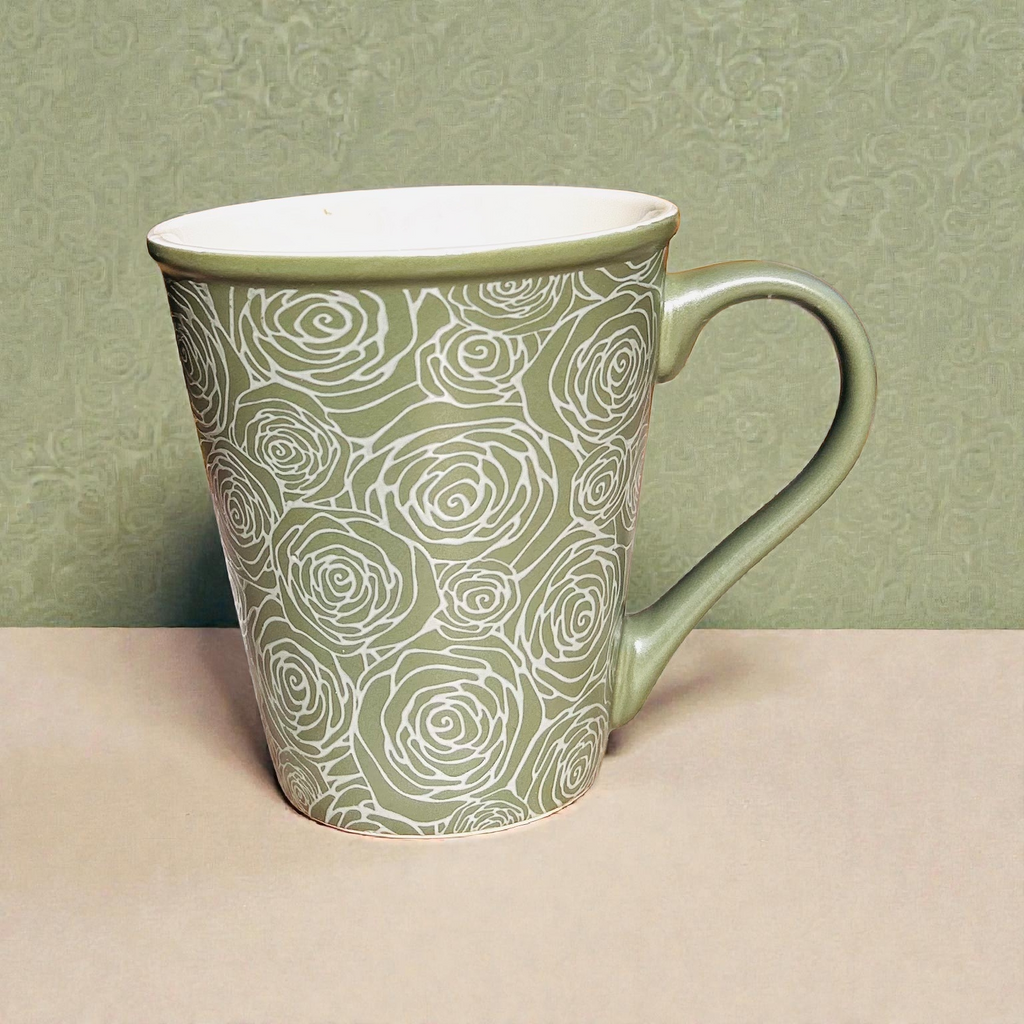 Verdant Handcrafted Ceramic Coffee Mug Set (Set of 2)
