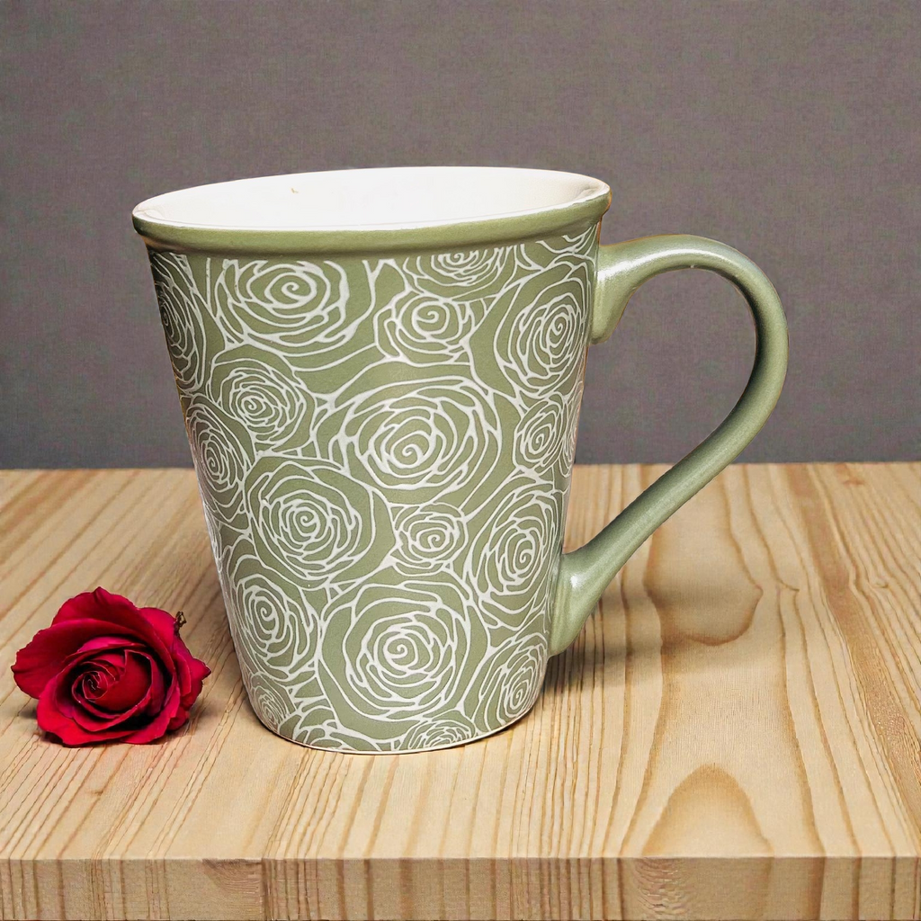 Verdant Handcrafted Ceramic Coffee Mug Set (Set of 2)
