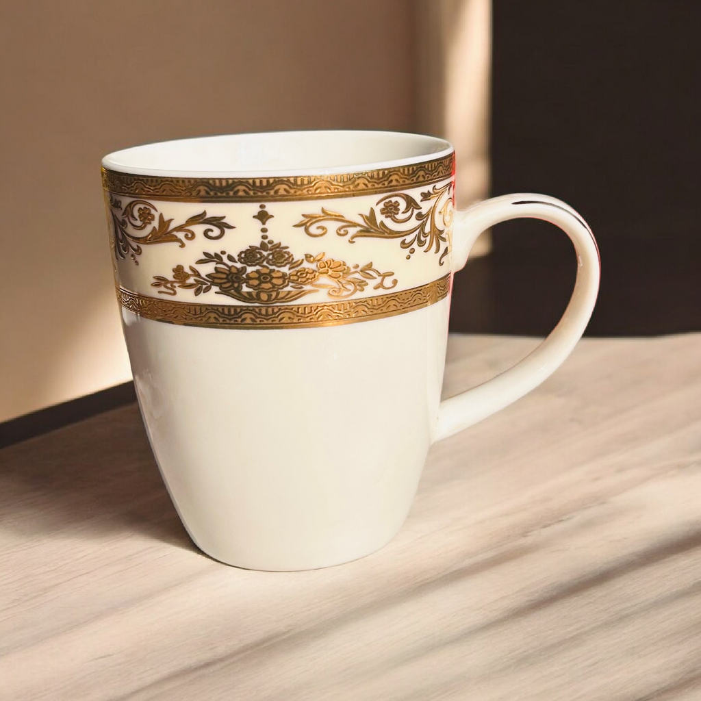 Royal Gold Accent Ceramic Mug Set (Set of 2)
