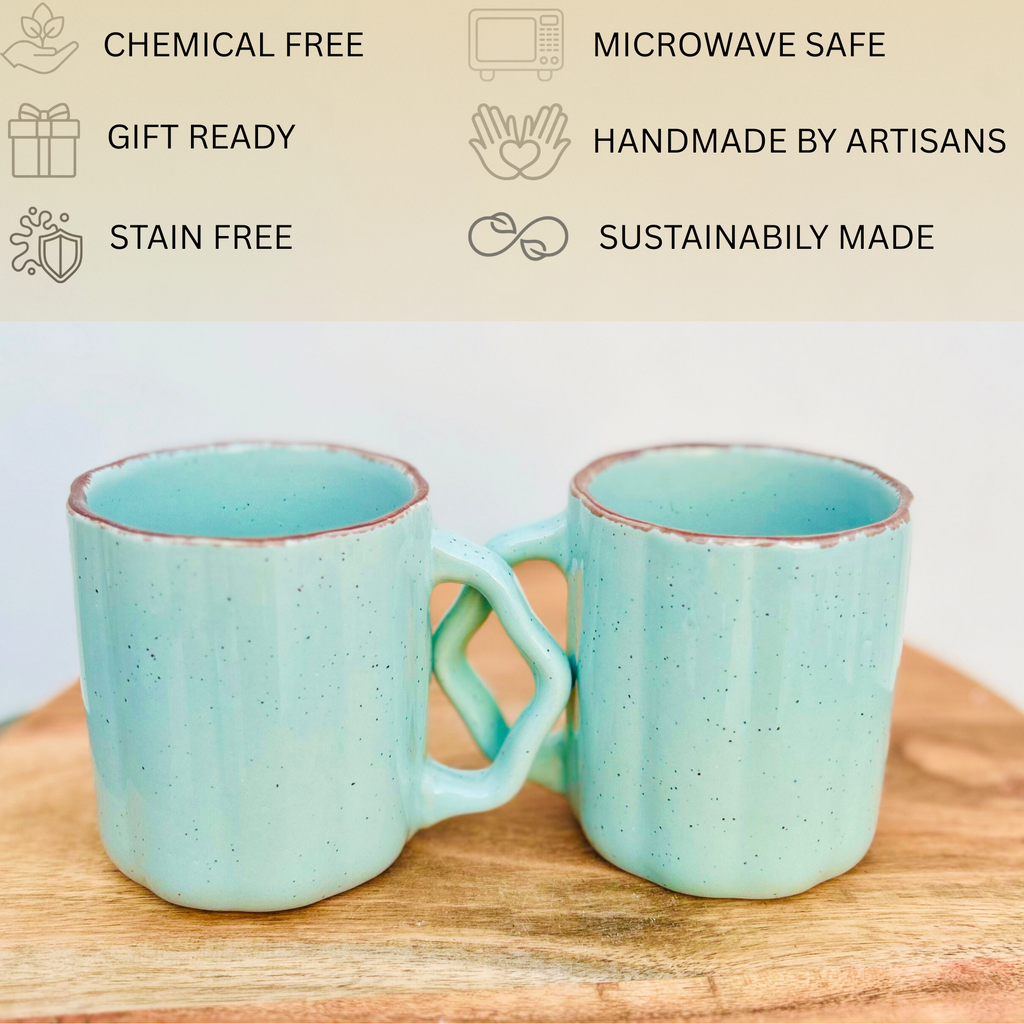 Mint Green Tea/Coffee Cup with Designer Handle