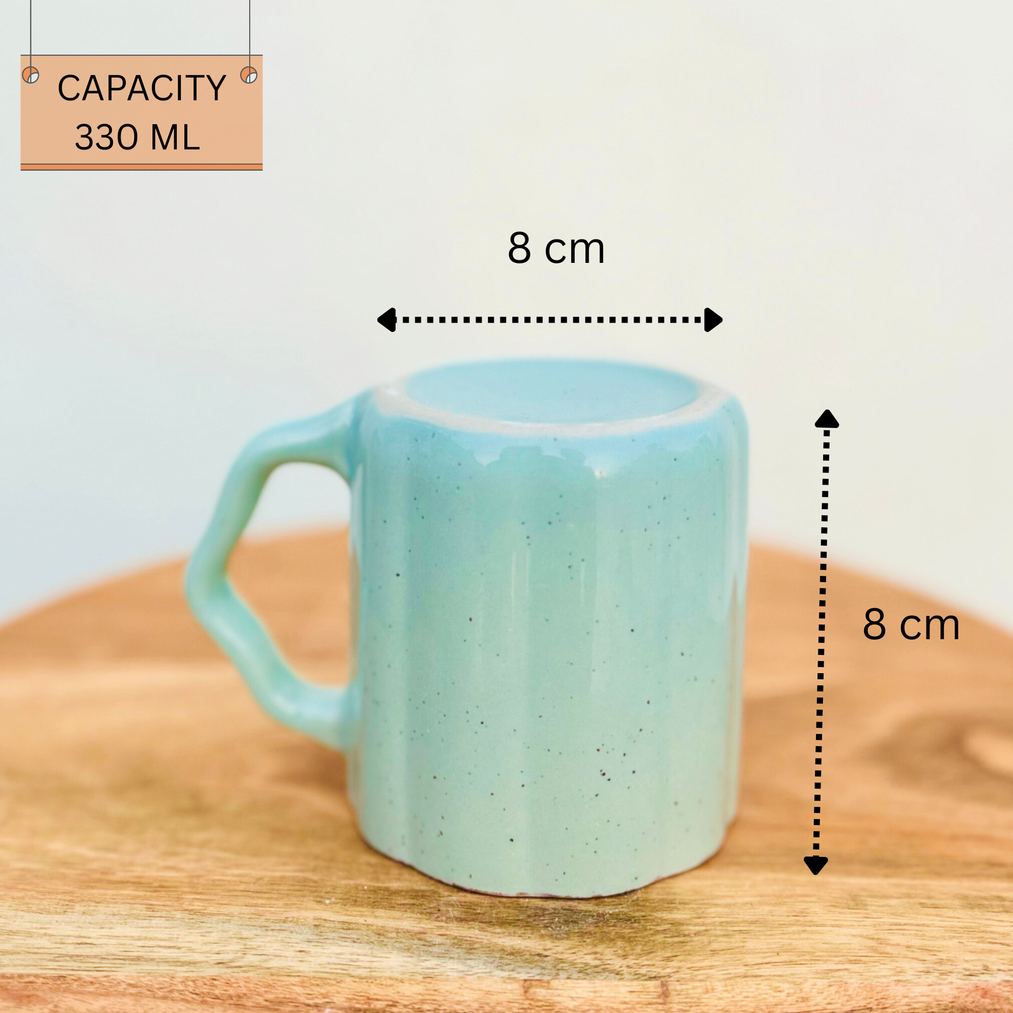Mint Green Tea/Coffee Cup with Designer Handle