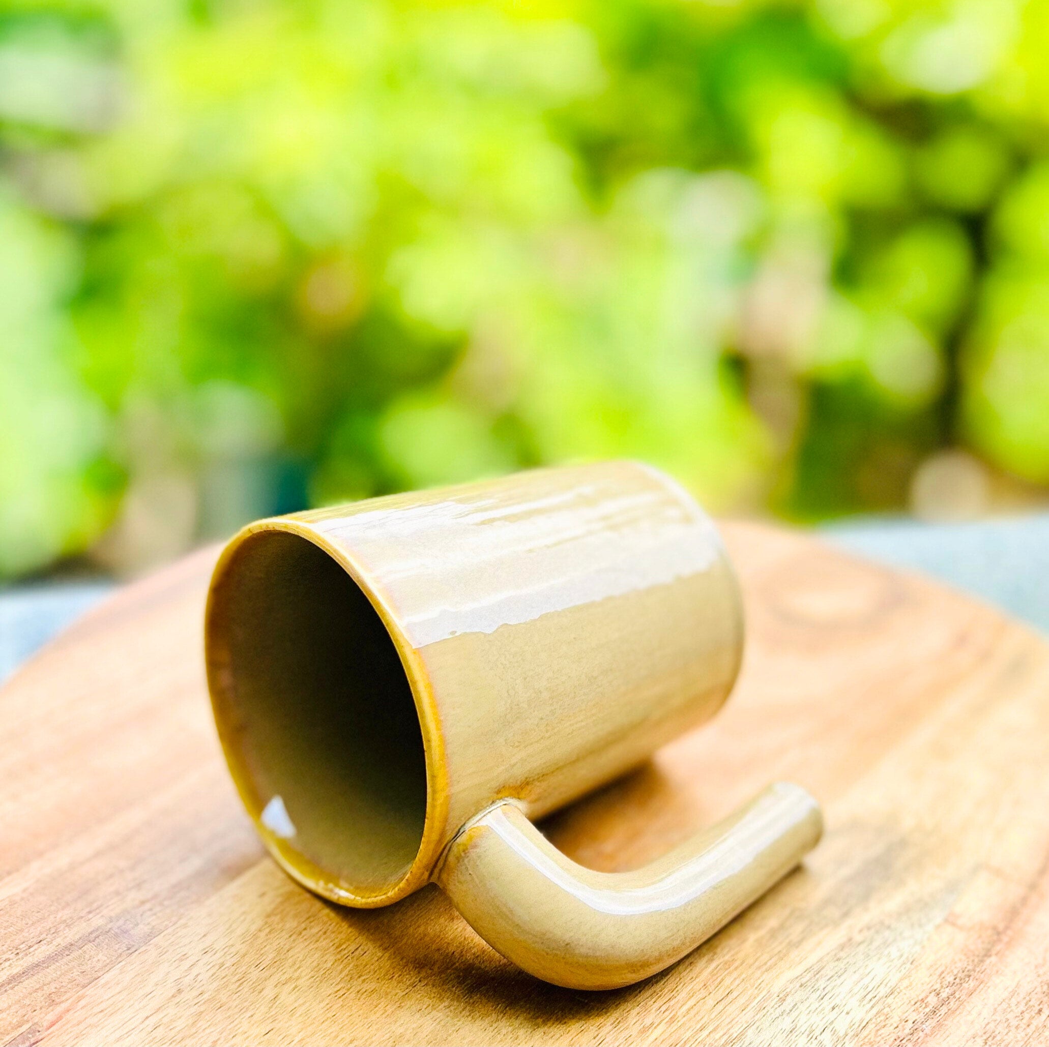 Beige Long Handle Tea/Coffee Mug