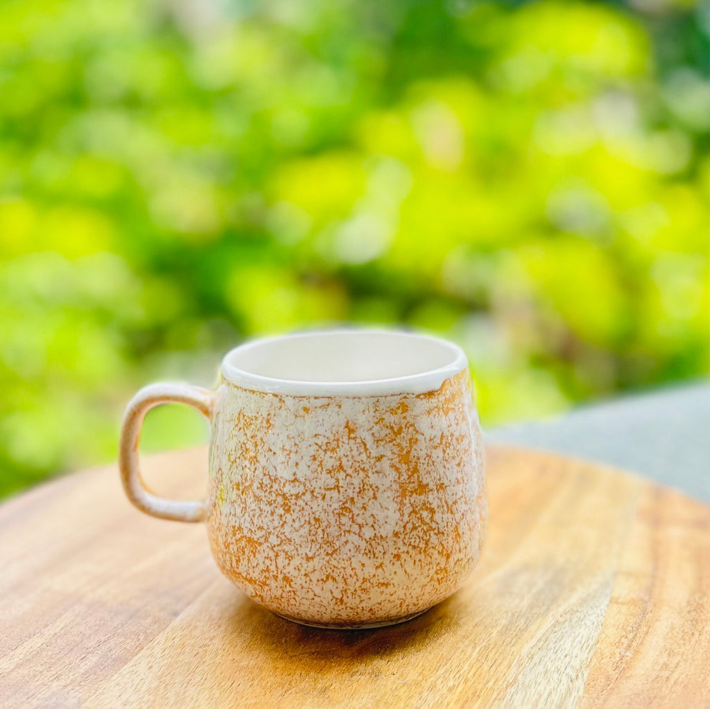 White & Peach Speckled Glossy Coffee/Tea Mug 300 ml