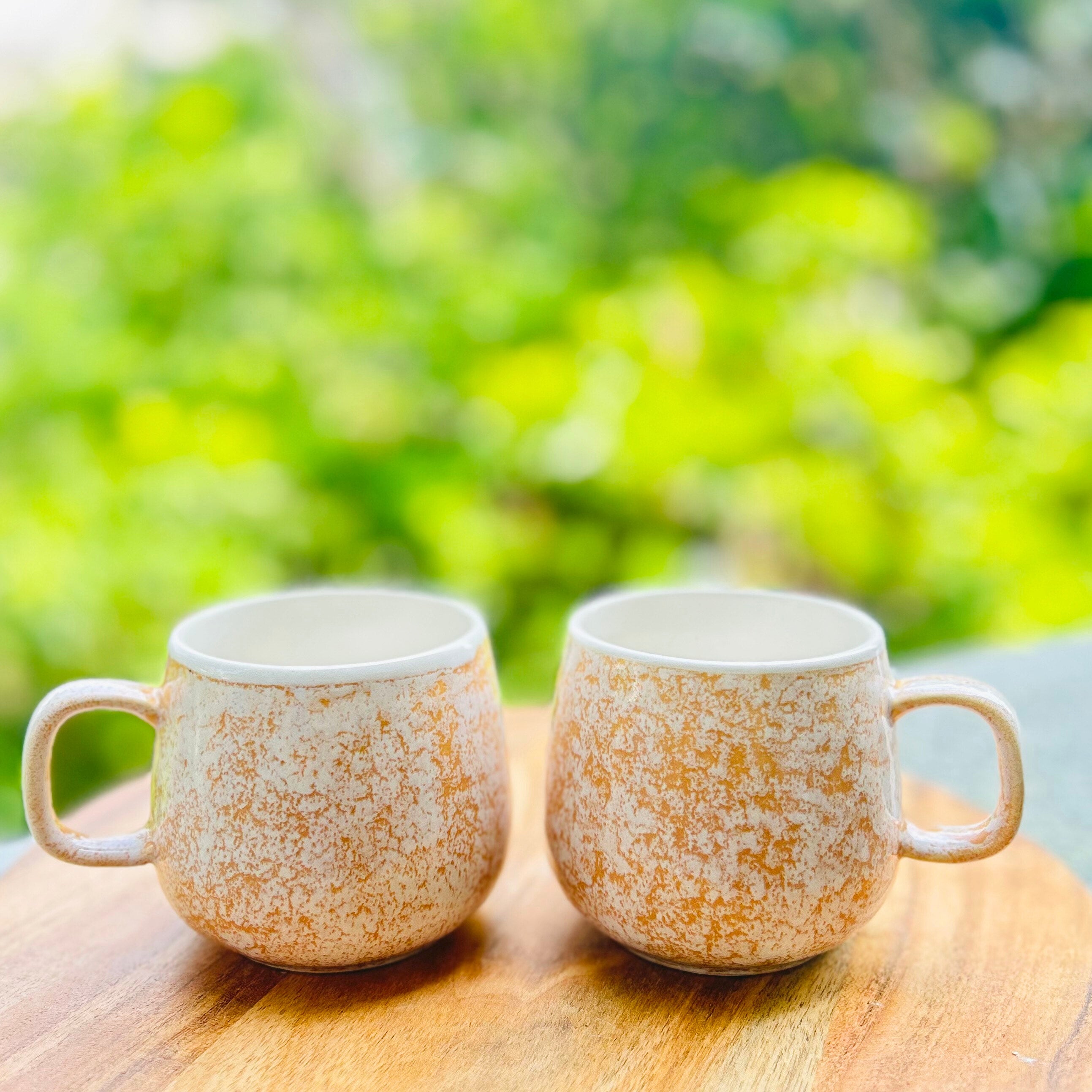 White & Peach Speckled Glossy Coffee/Tea Mug 300 ml
