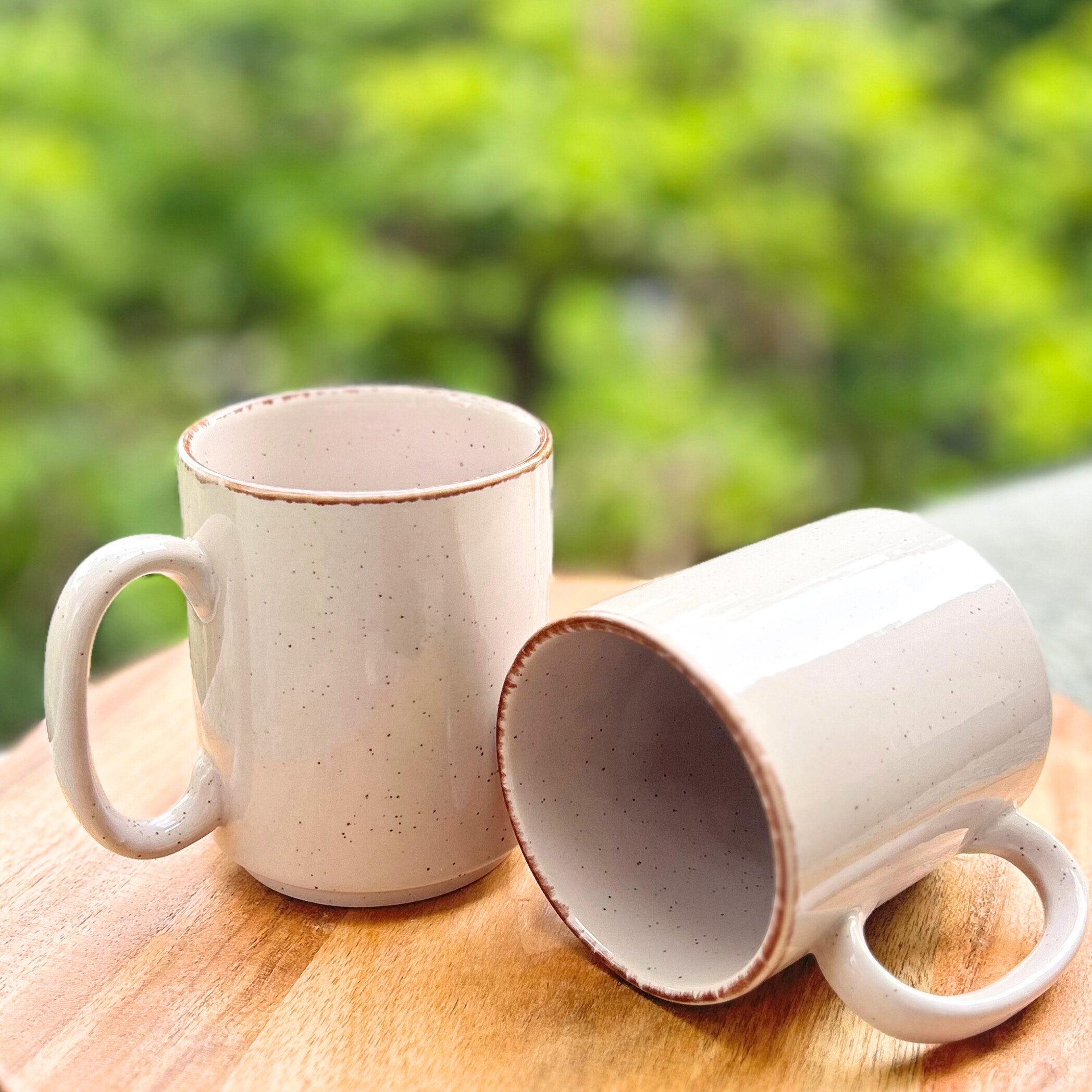 Grey Speckled, Brown rim Glossy Tea/Coffee Mug