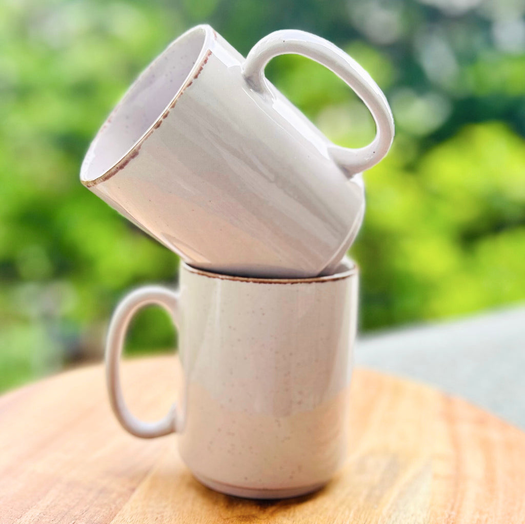 Grey Speckled, Brown rim Glossy Tea/Coffee Mug