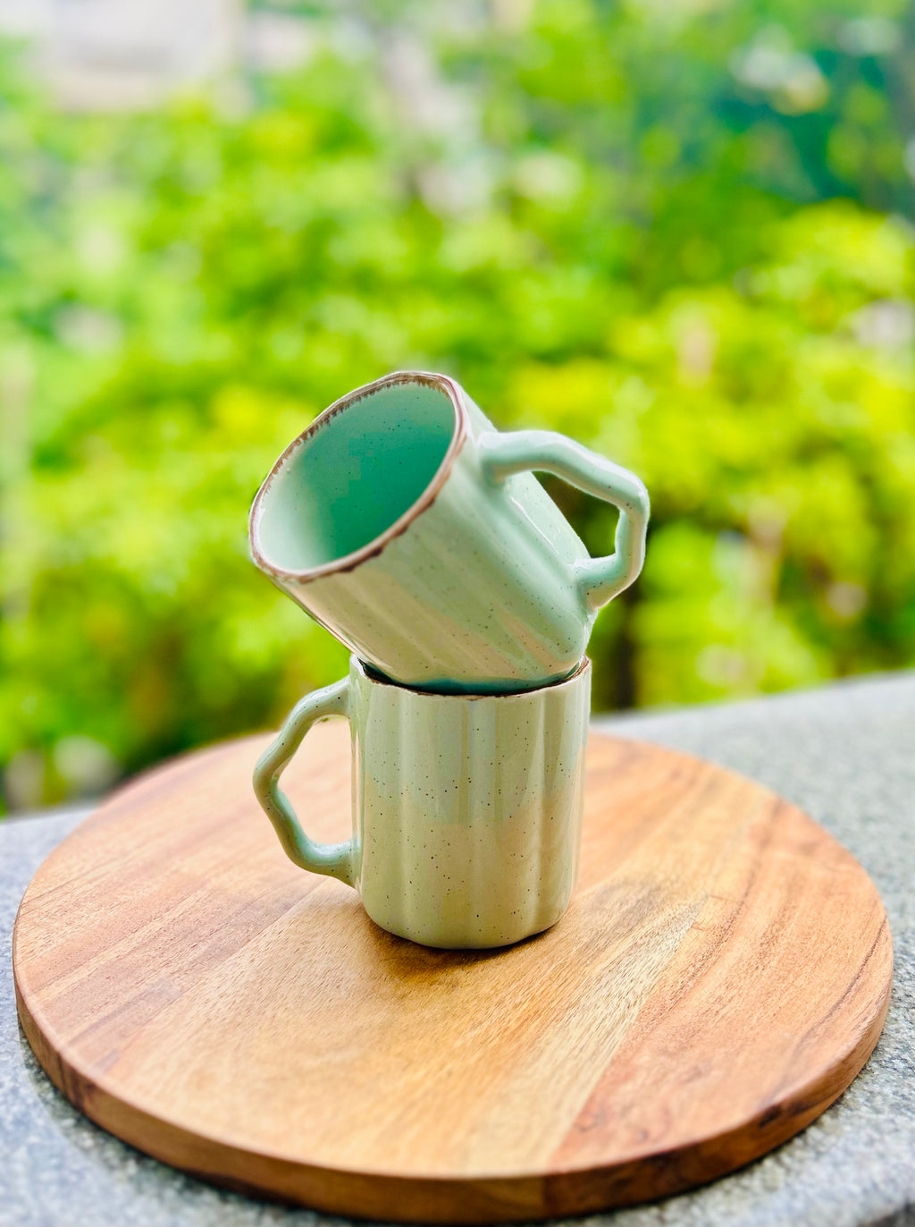 Mint Green Tea/Coffee Cup with Designer Handle