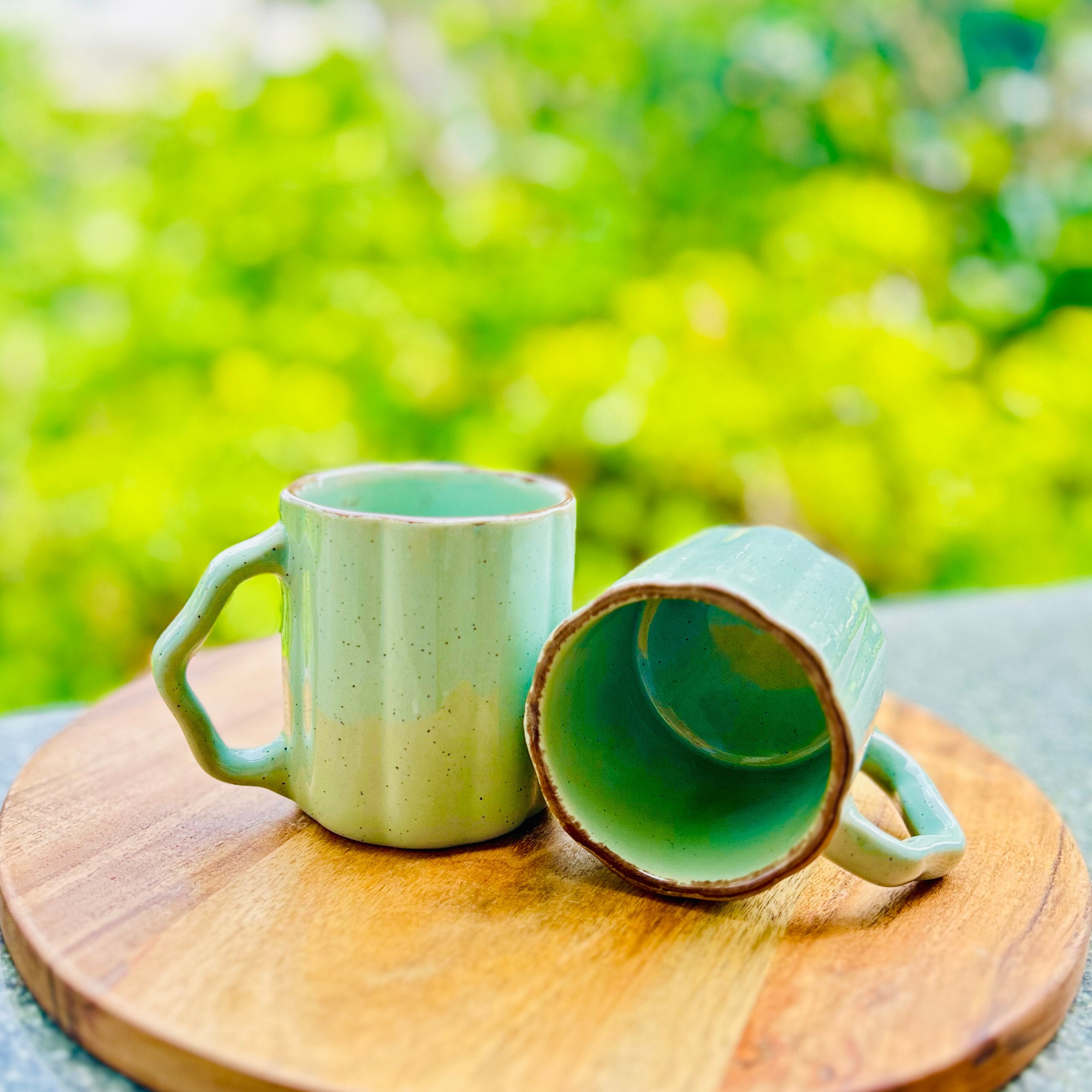 Mint Green Tea/Coffee Cup with Designer Handle