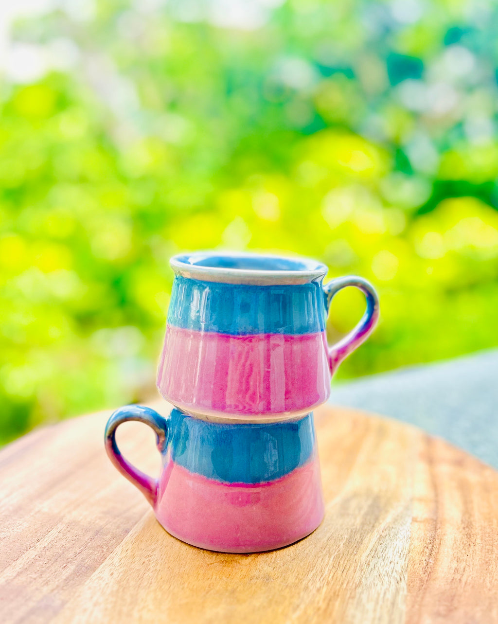 Pastel Blue & Pink Two-Tone Tea/Coffee Mug - 300 ml