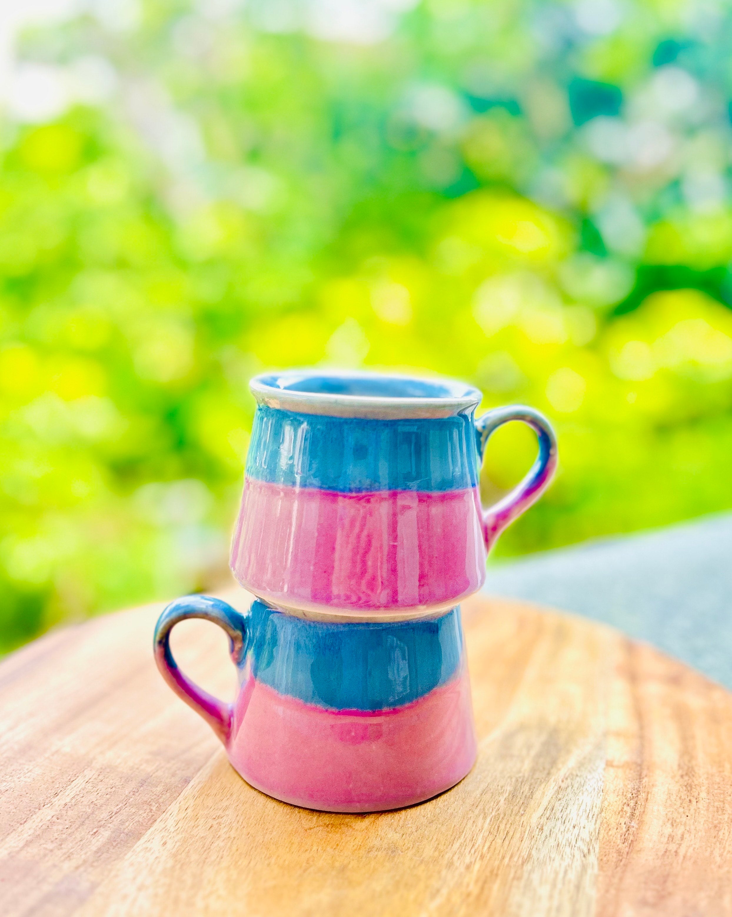 Pastel Blue & Pink Two-Tone Tea/Coffee Mug - 300 ml