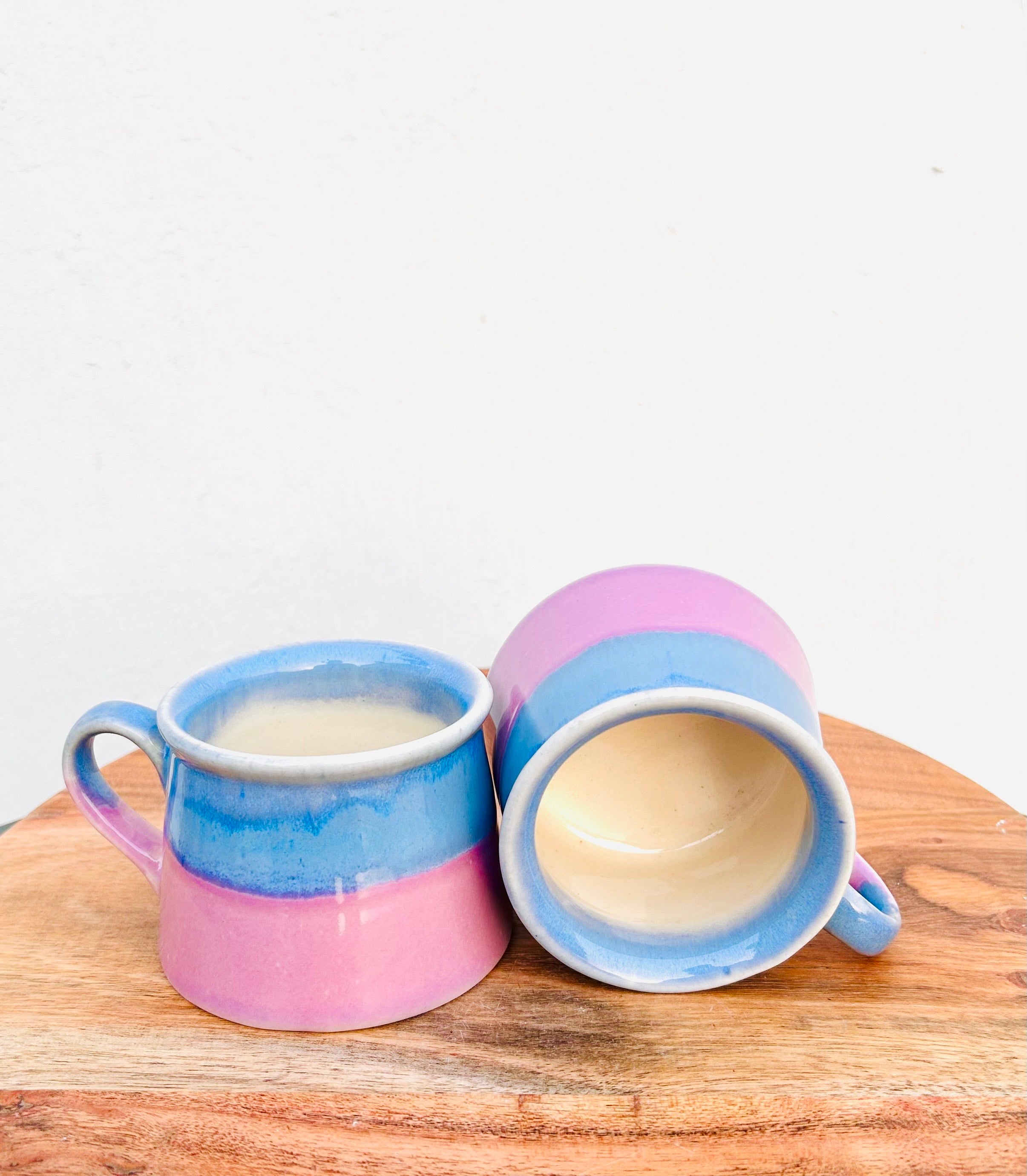 Pastel Blue & Pink Two-Tone Tea/Coffee Mug - 300 ml