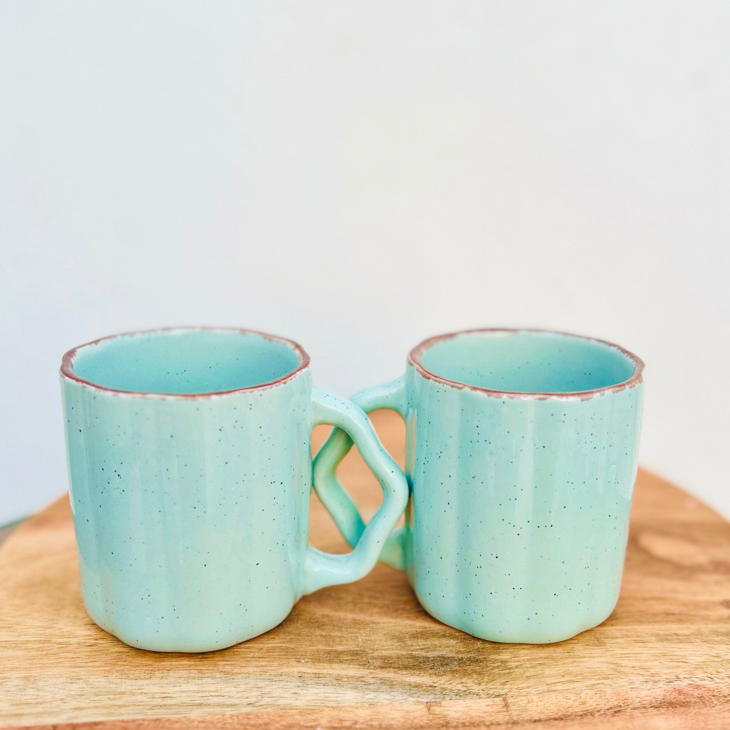 Mint Green Tea/Coffee Cup with Designer Handle