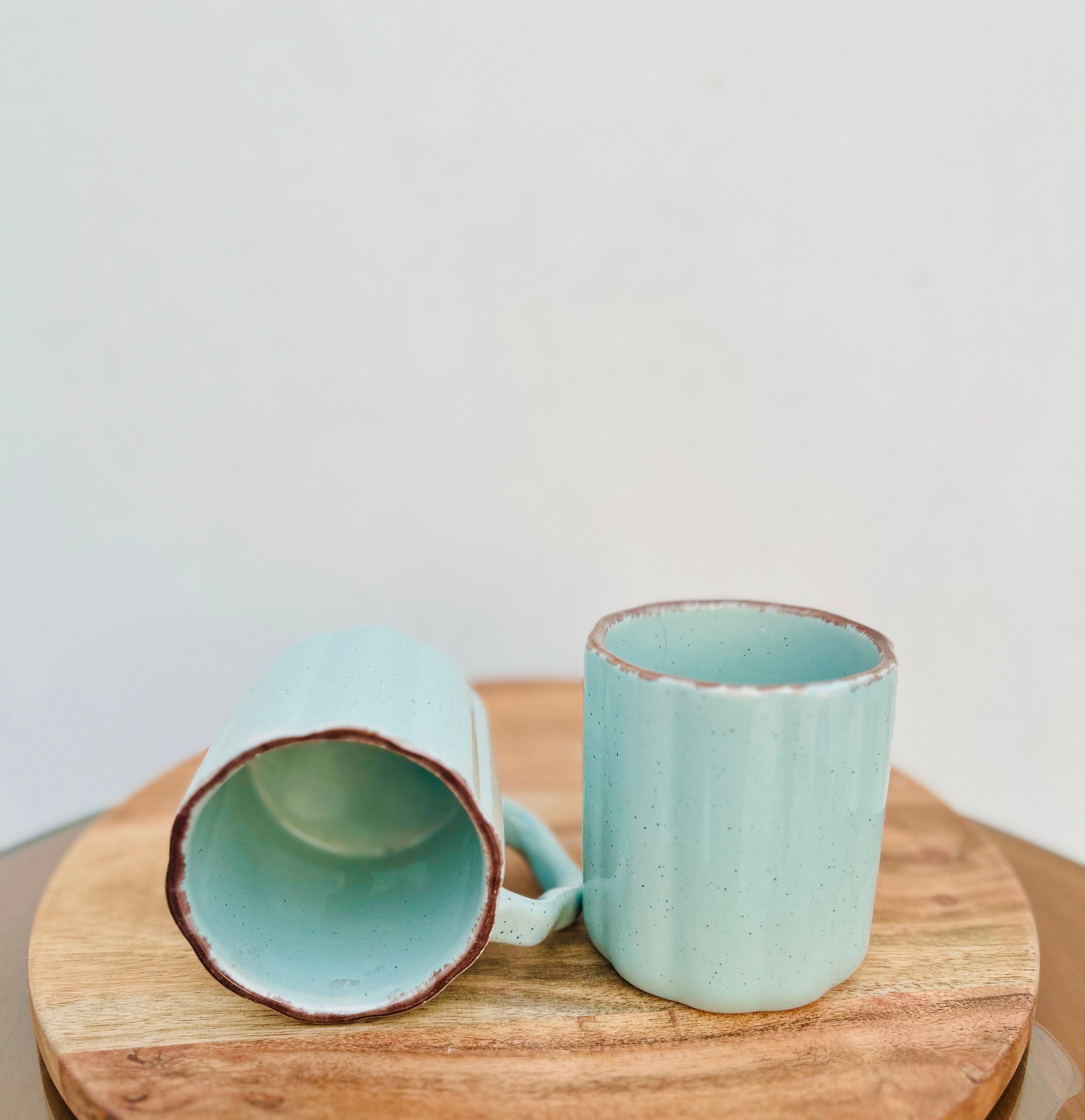 Mint Green Tea/Coffee Cup with Designer Handle