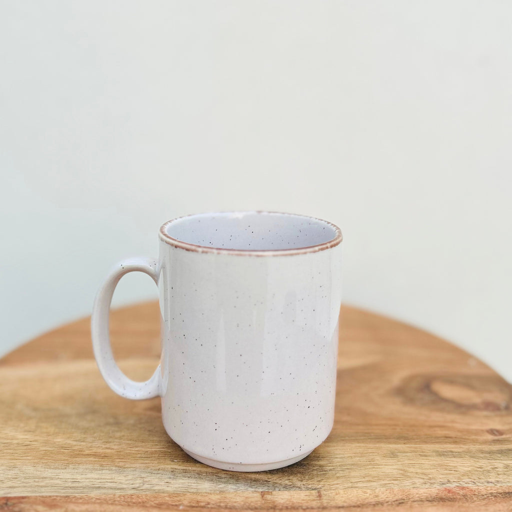 Grey Speckled, Brown rim Glossy Tea/Coffee Mug