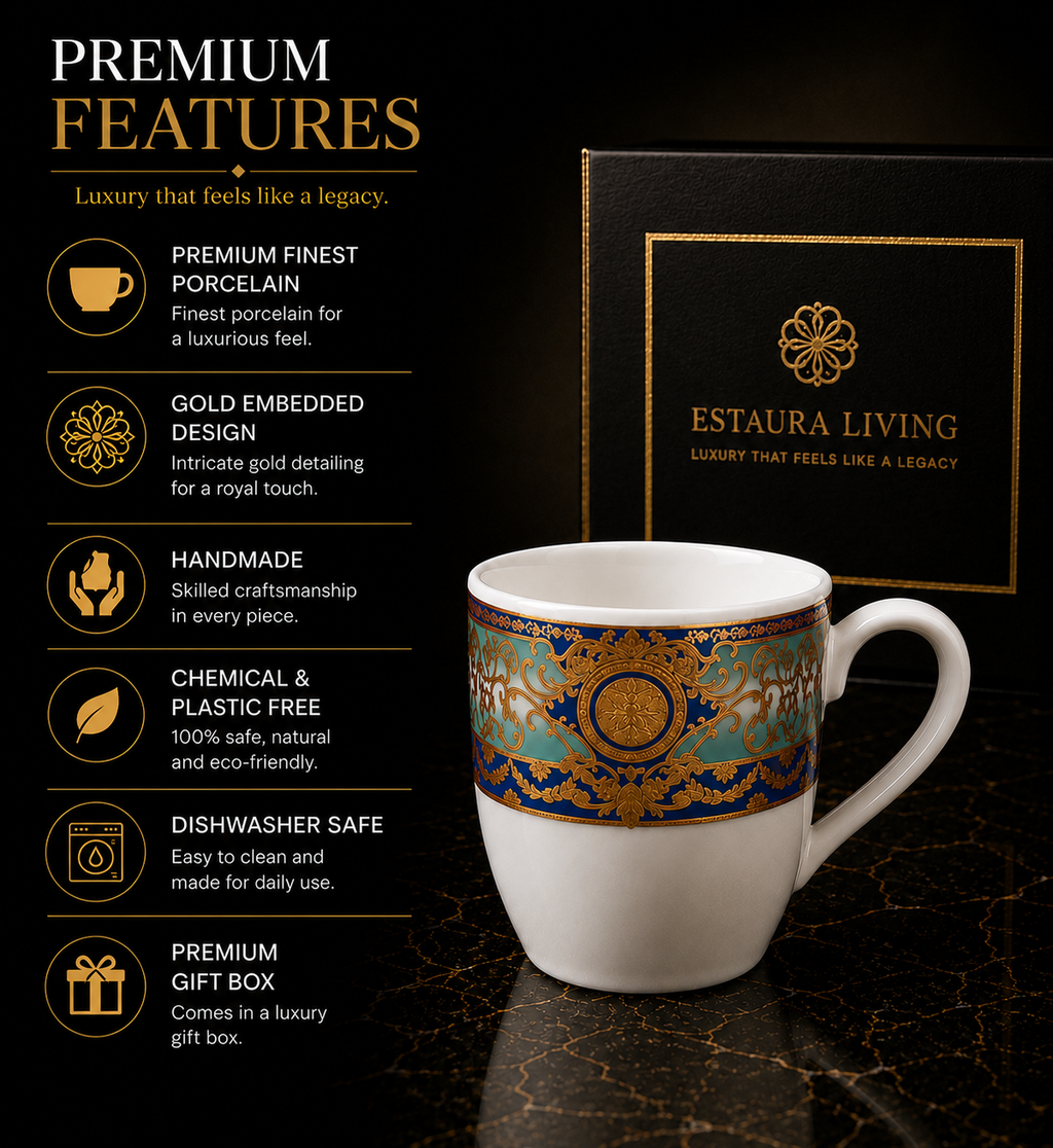 Noor-e-Mehfil Imperial Tea/Coffee Mug Set (6-Pieces) (Big Size)