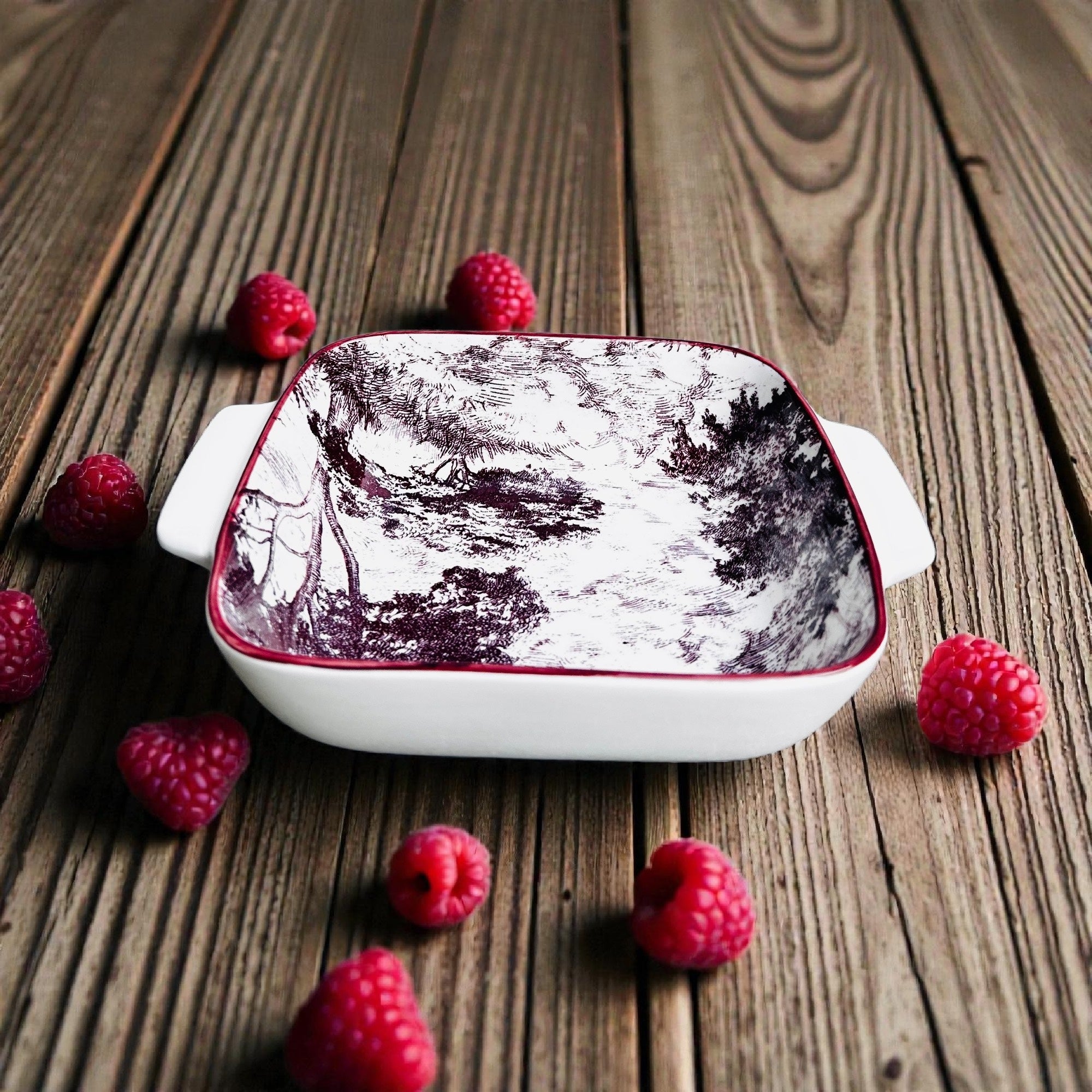 Crimson Earth Porcelain Platter Set (Set of 2)