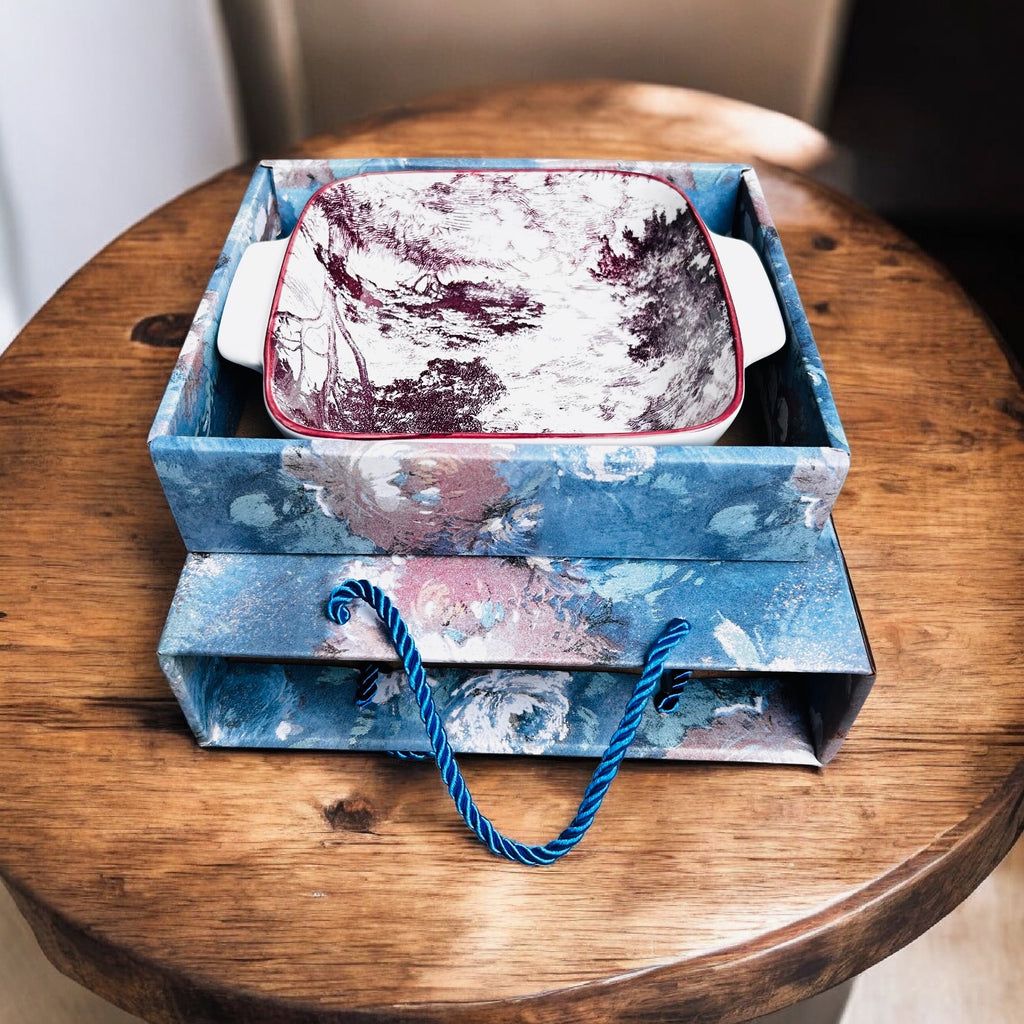 Rustic Countryside Porcelain Serving Bowl Platter