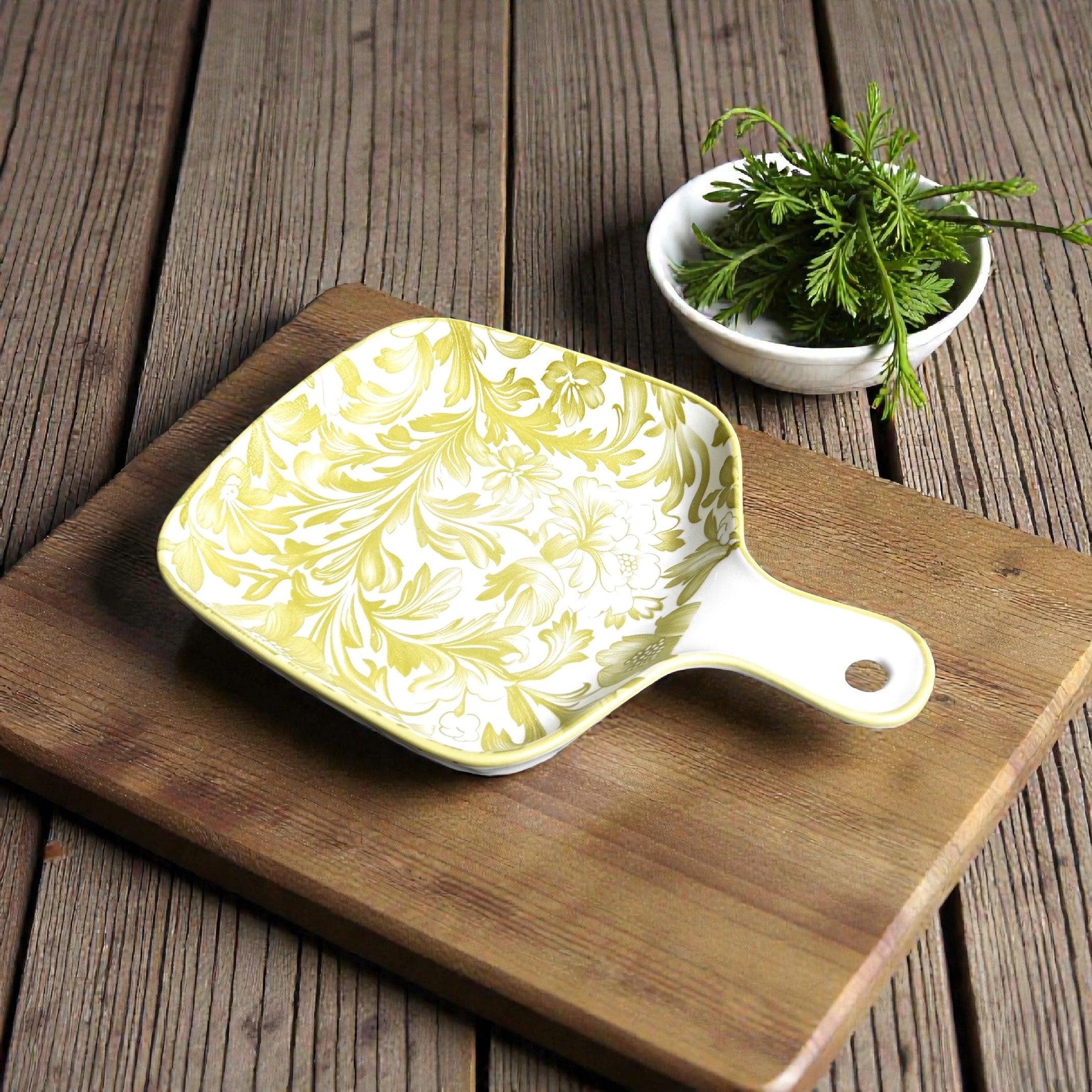 Vintage Meadow Porcelain Handled Platter Set (Set of 2)