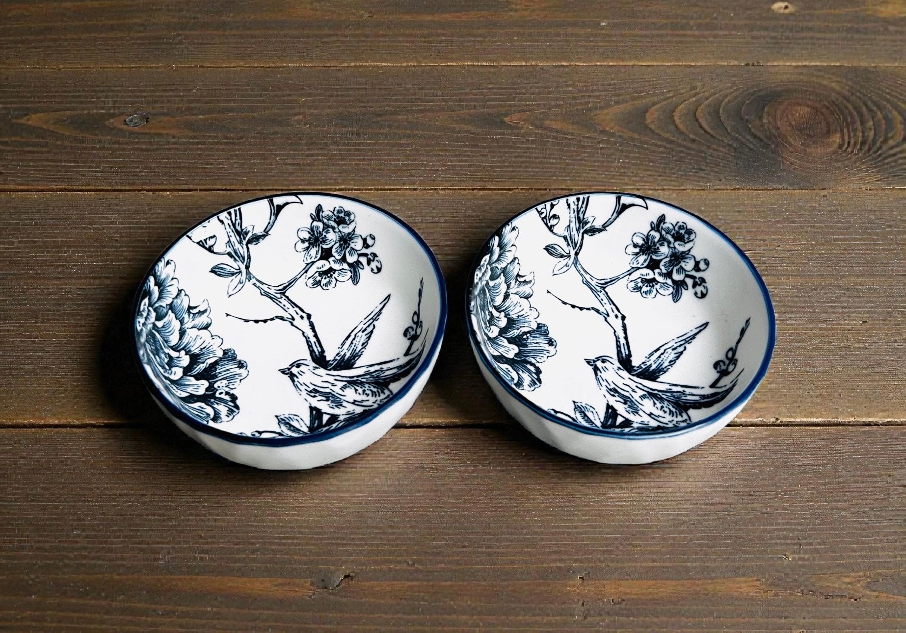 Blue Garden Porcelain Serving Platter Set (Set of 4)