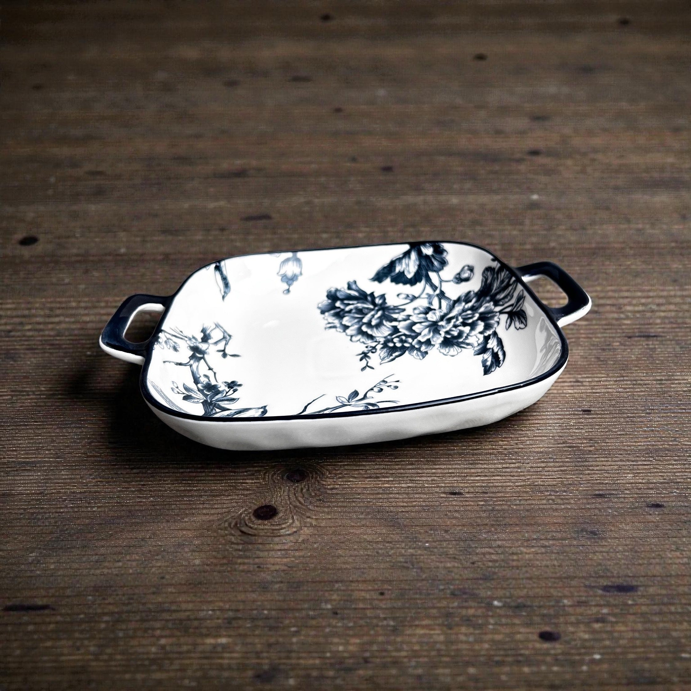 Midnight Garden Porcelain Serving Platter Set (Set of 4)