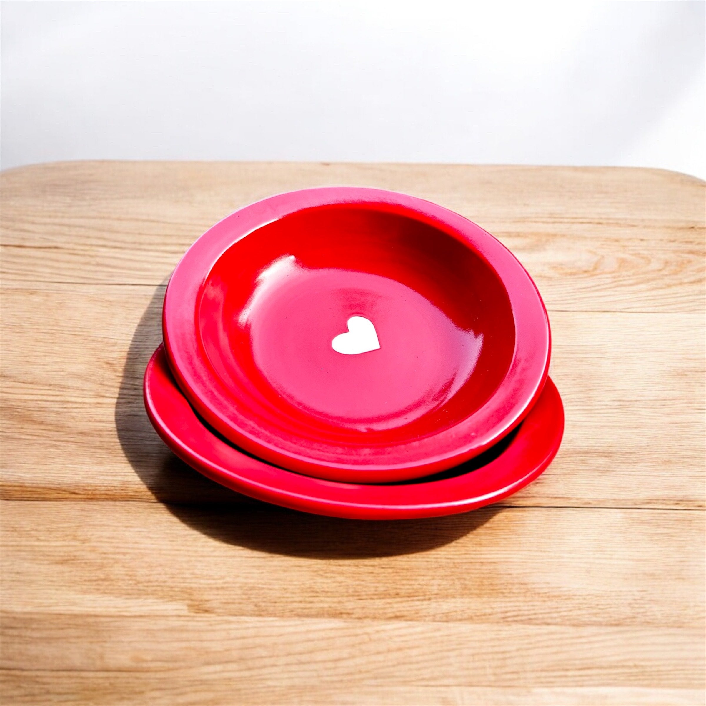 Scarlet Heart Ceramic Pasta Plate ❤️ (Set of 2)