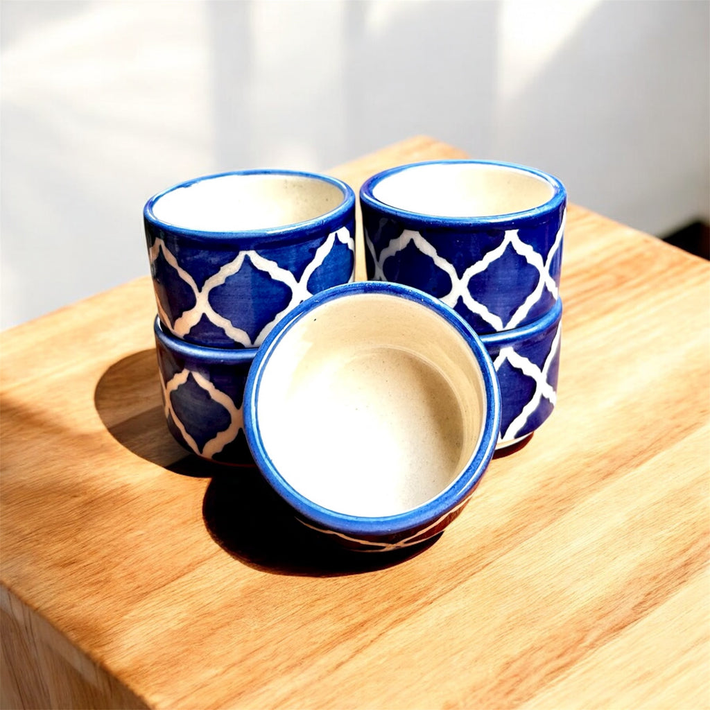 Moroccan Handcrafted Ceramic Chutney & Dip Bowl Set (Set of 2)