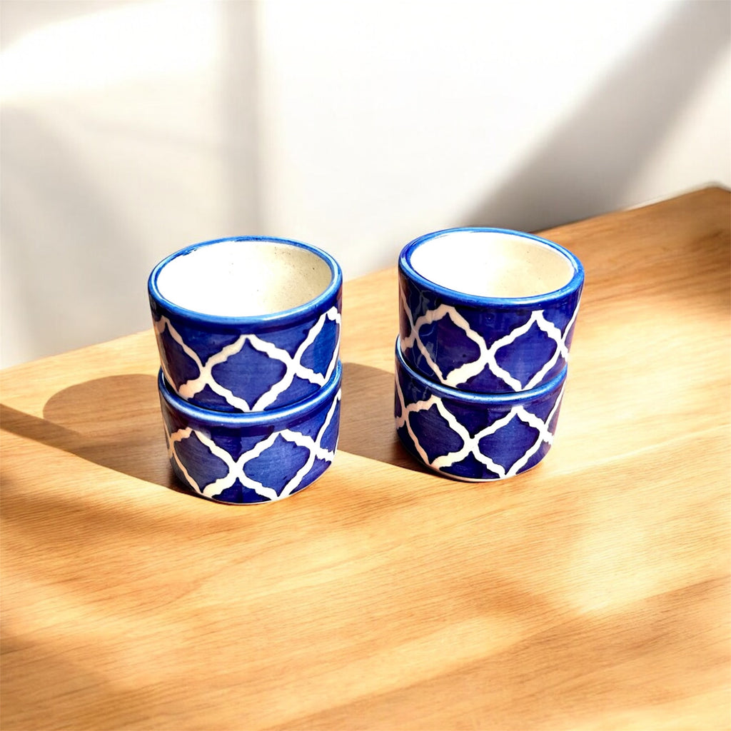 Moroccan Handcrafted Ceramic Chutney & Dip Bowl Set (Set of 2)