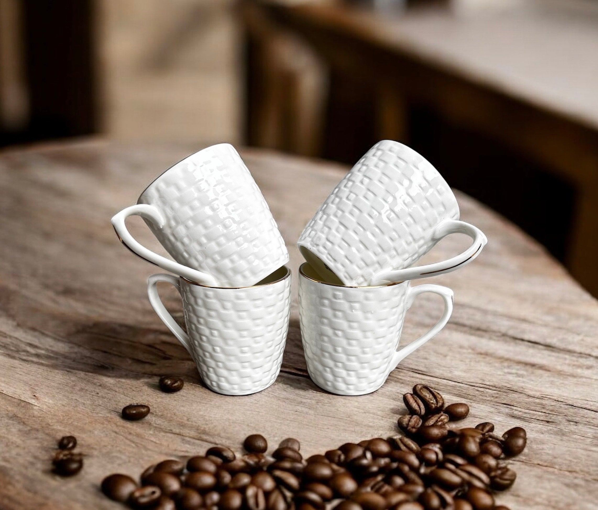 Ivory Darbar Gold Lining Mug (6-Piece)