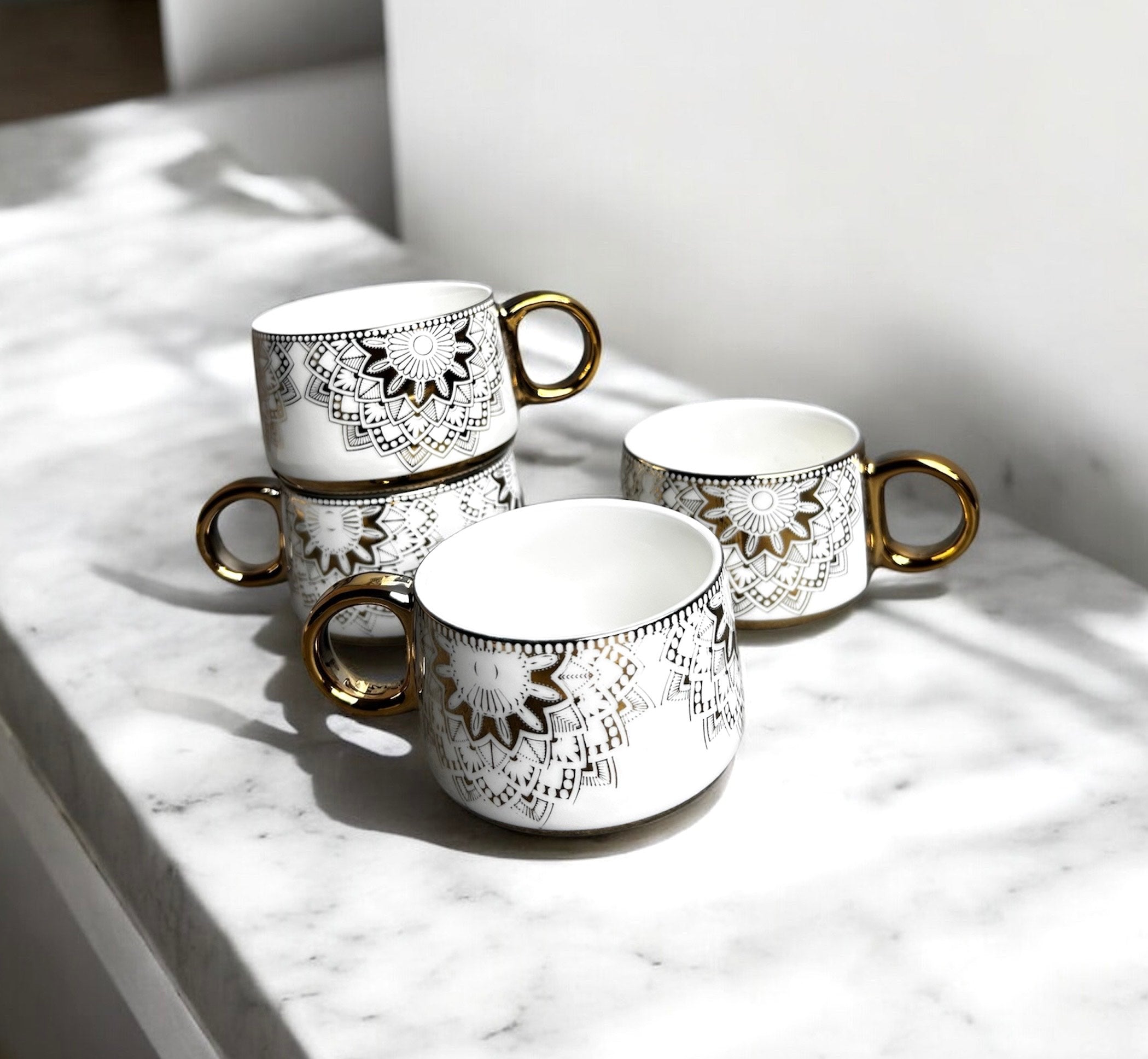 Noor Mandala Tea/Coffee Cup – Royal Palace Collection (6-Piece)