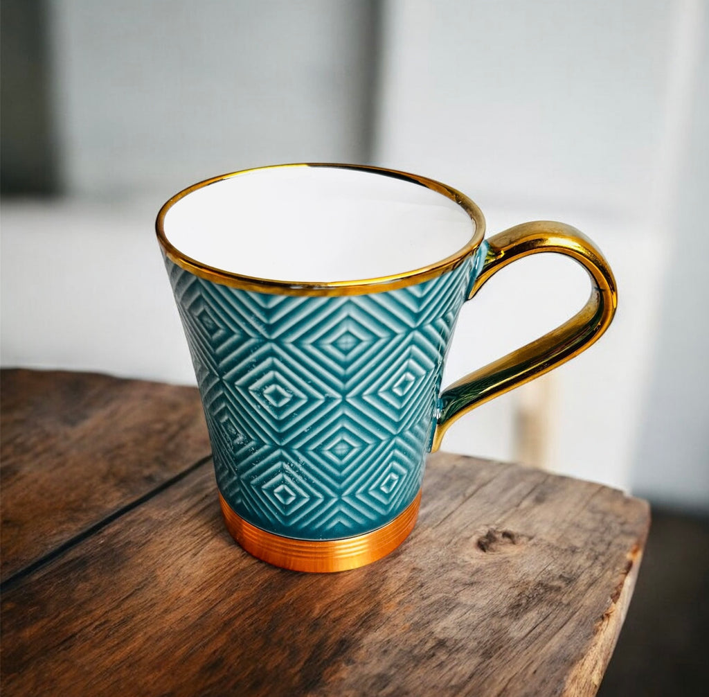 Teal Chevron Royale Mug (2-Piece)