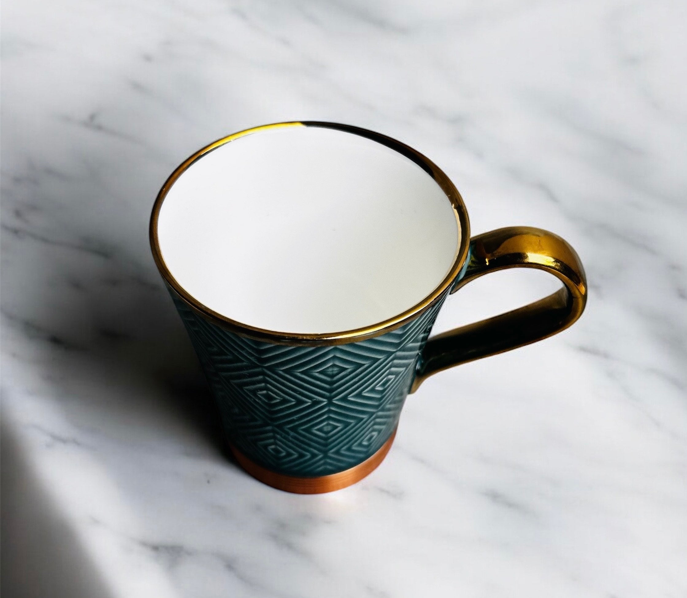 Teal Chevron Royale Mug (2-Piece)