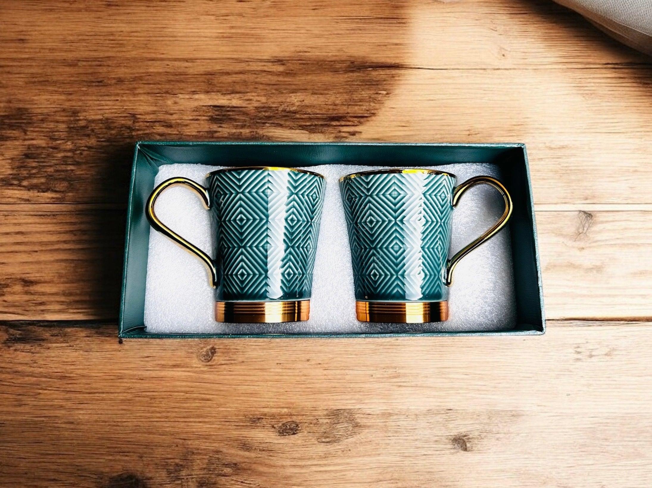 Teal Chevron Royale Mug (2-Piece)