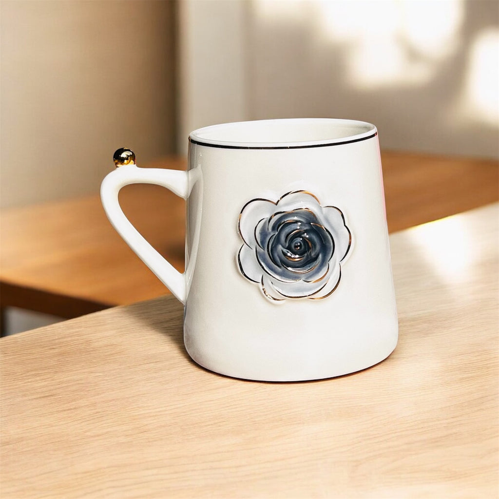 Azure Rosette Royale Mug Set (6-Piece)