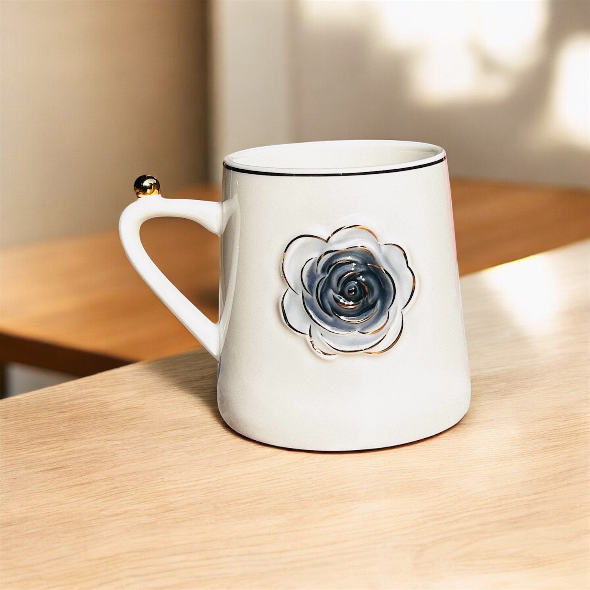 Azure Rosette Royale Mug Set (6-Piece)