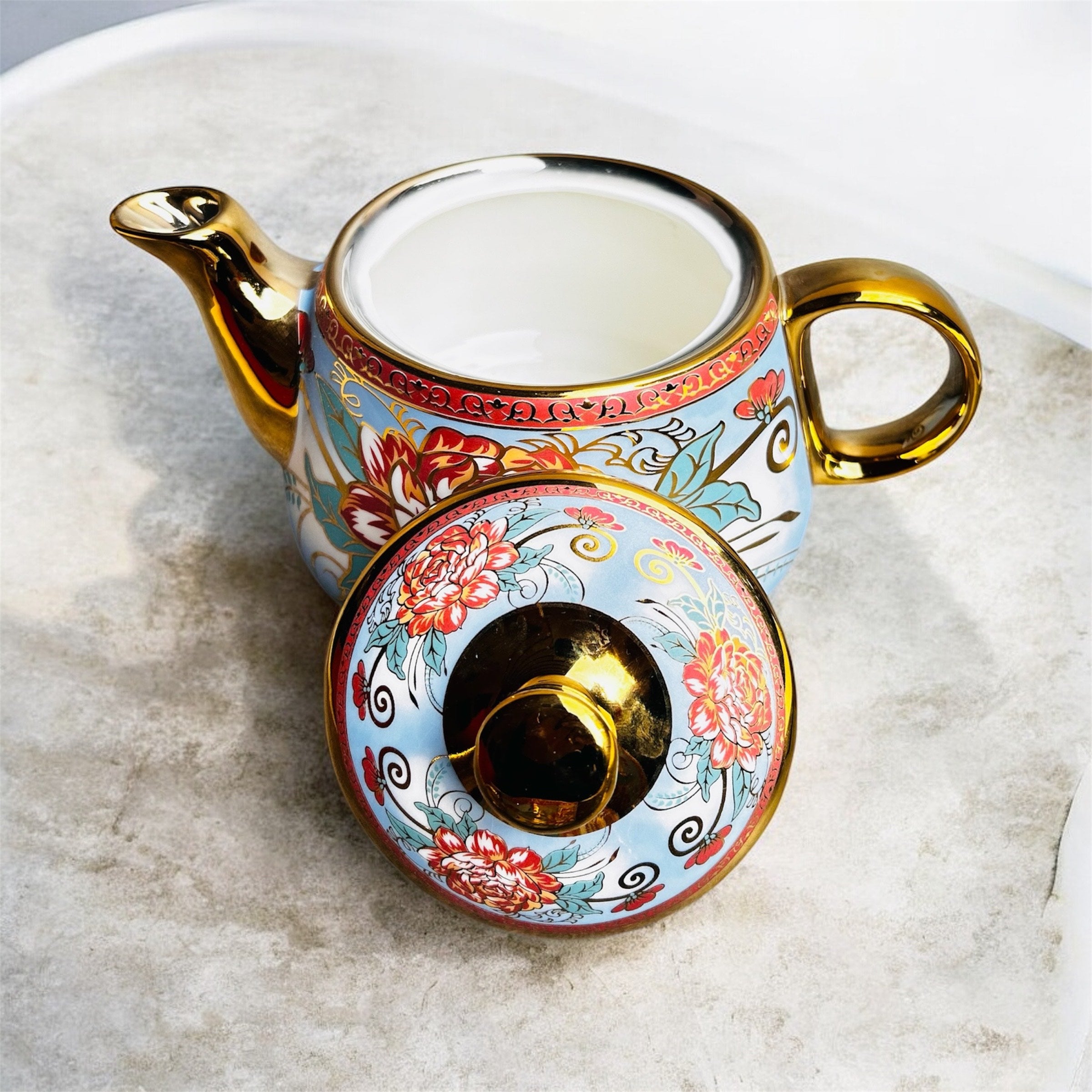 Maharani Garden Royal Tea Set - 100% Chemical Free, Fine Premium Ceramic, Made in Turkey