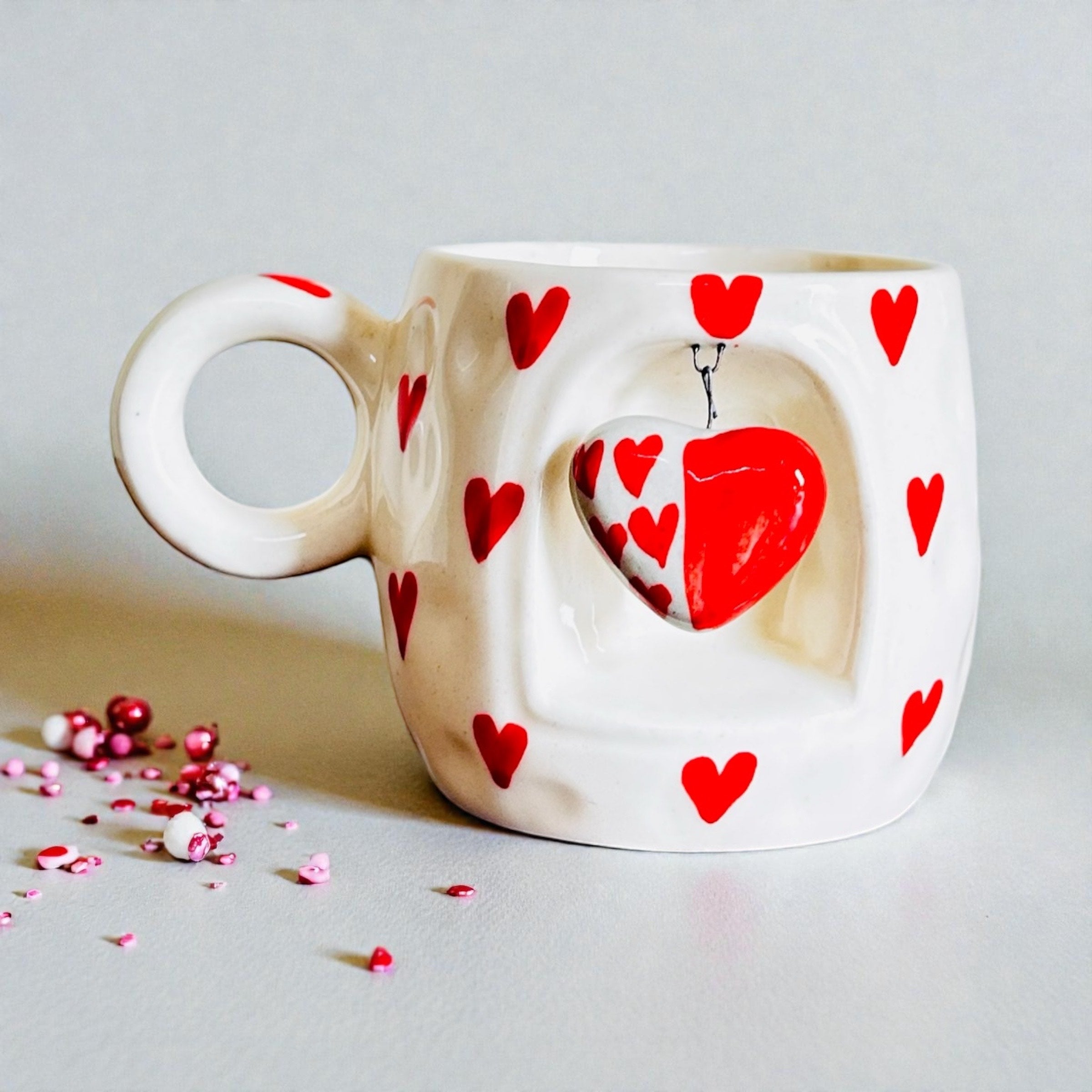 My Heart Hangs Here - Tea/Coffee Mug for Valentine's Day Gift