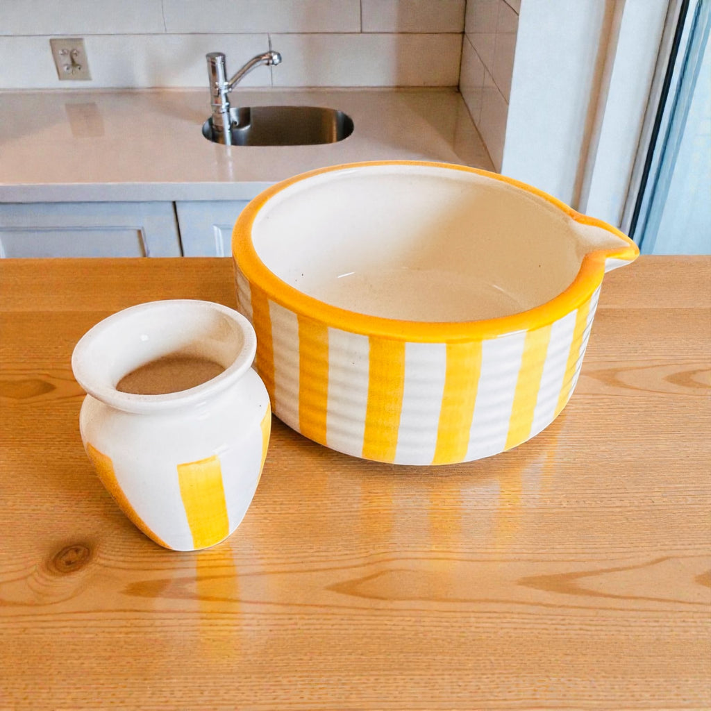 Sunbeam Matcha Ritual Set - Yellow & White - Premium Ceramic & 100% Chemical Free
