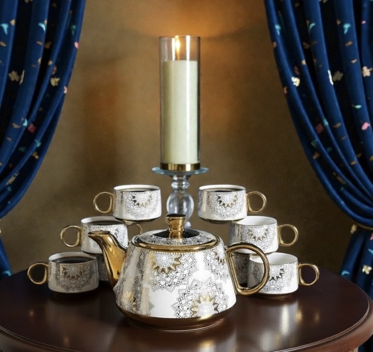 Rajwada Gold Ceramic Tea Set - 100% Chemical free, Made in Turkey