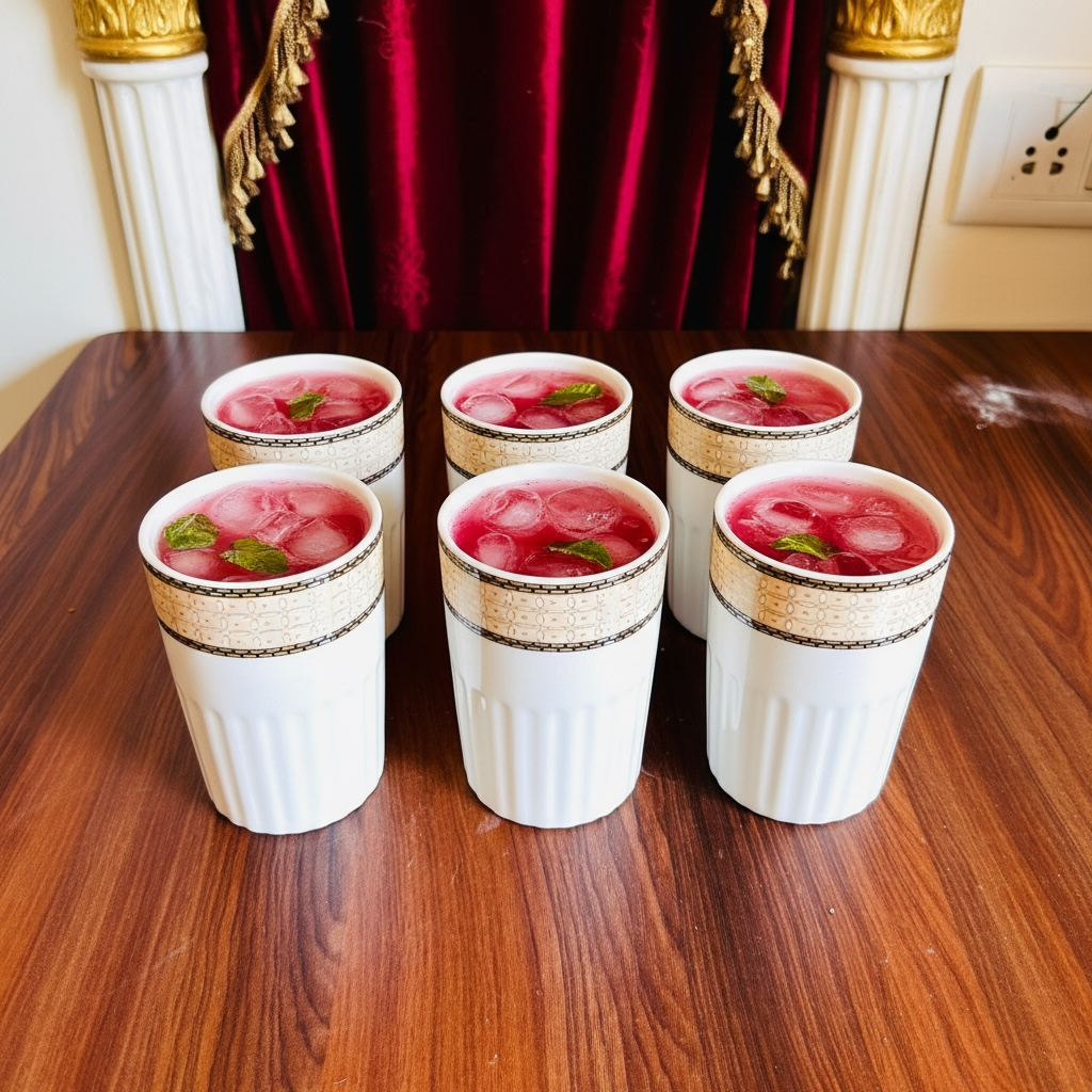 Noor-e-Mahal Premium Porcelain Serving Set (Tea & Sharbat set - 7 Pieces)