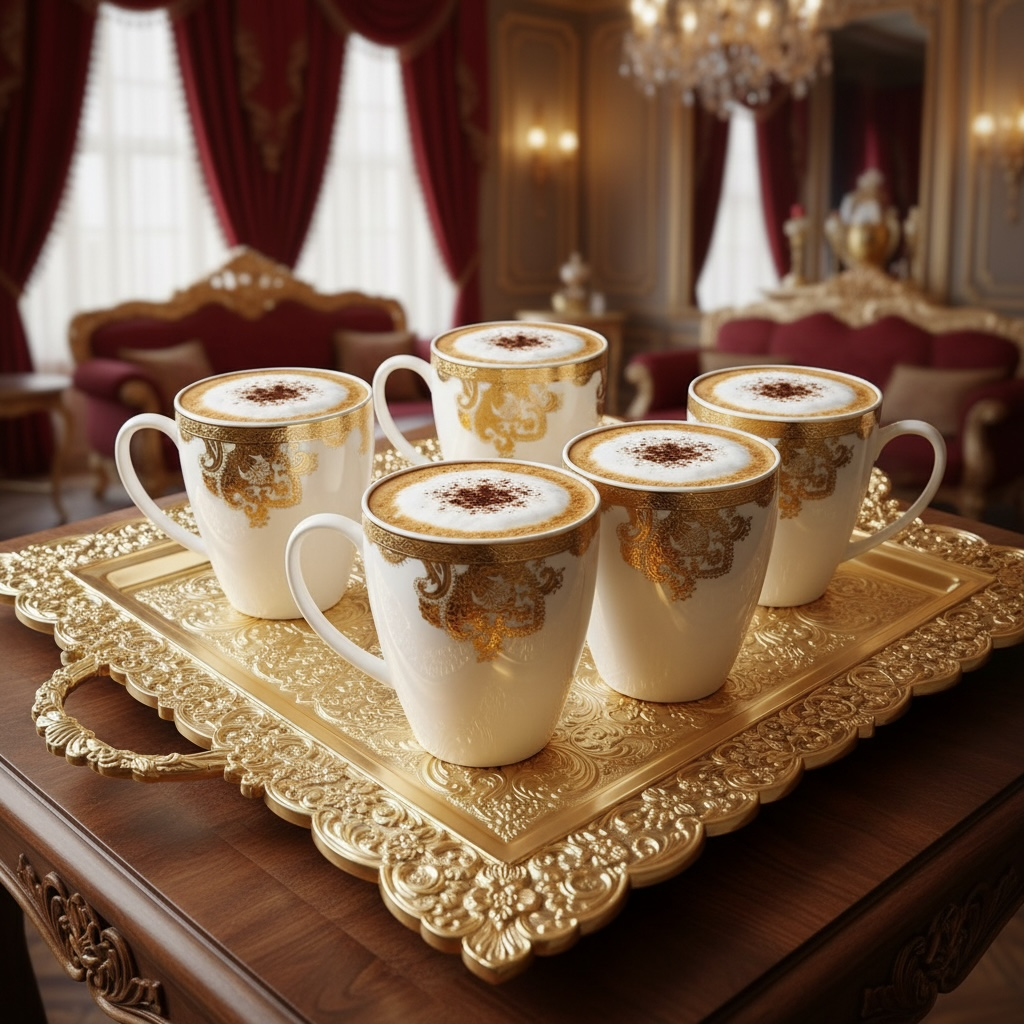Noor-e-Zar Imperial Tea/Coffee Mug Set (6-Pieces) (Big Size)