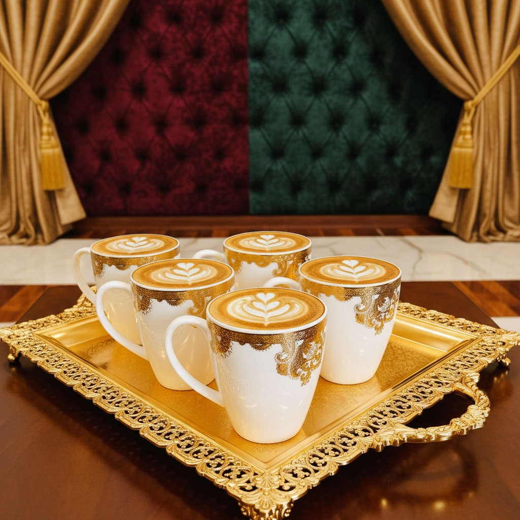 Noor-e-Zar Imperial Tea/Coffee Mug Set (6-Pieces) (Big Size)
