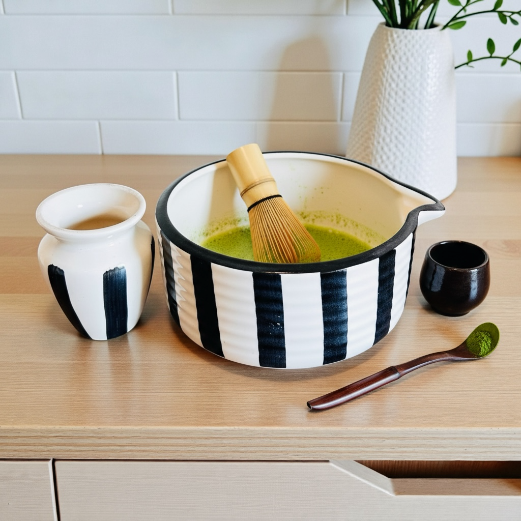 Hikari Ritual Matcha Set - Black and white - Premium Ceramic & 100% Chemical Free